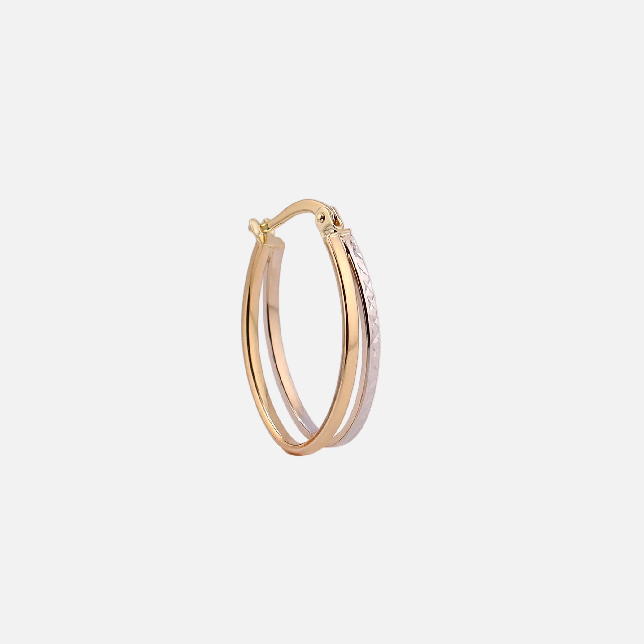 Arracadas Ovalo Tonos en Oro de 14K