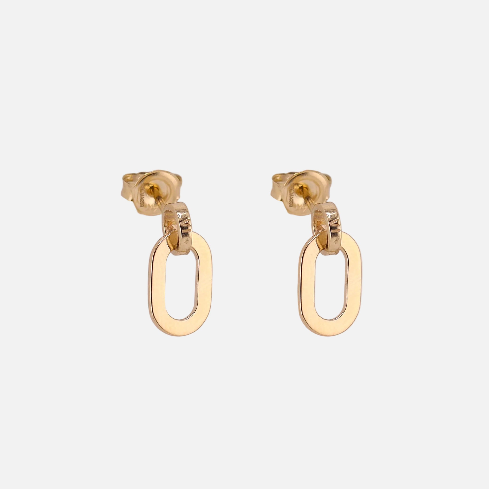 Aretes Óvalos Colgantes en Oro de 14K