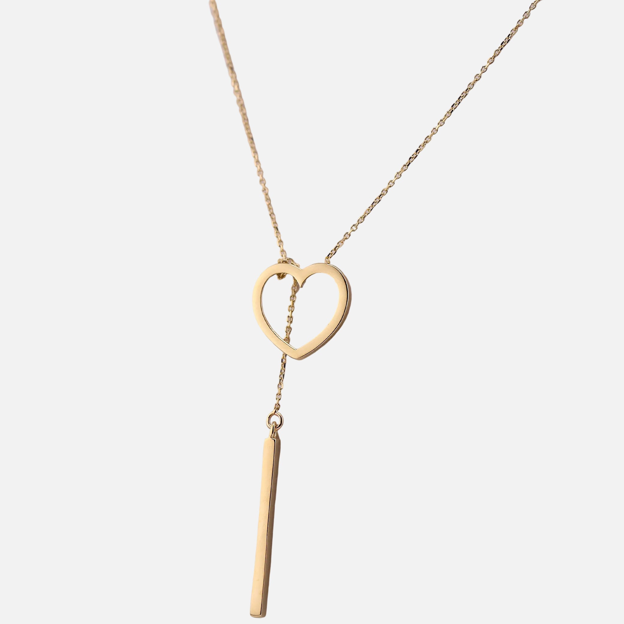 Gargantilla Corbatín con Corazón de Oro en 14K
