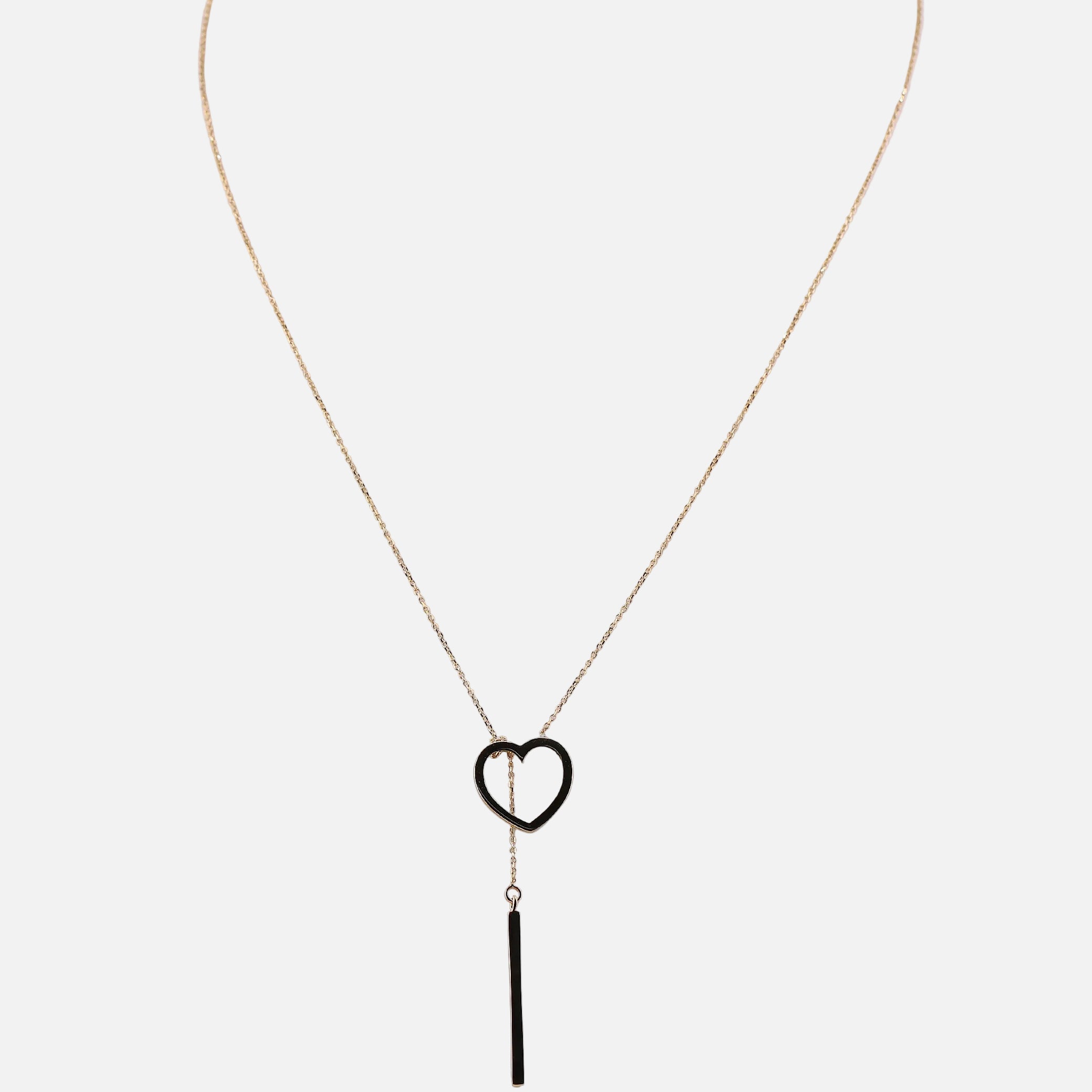 Gargantilla Corbatín con Corazón de Oro en 14K