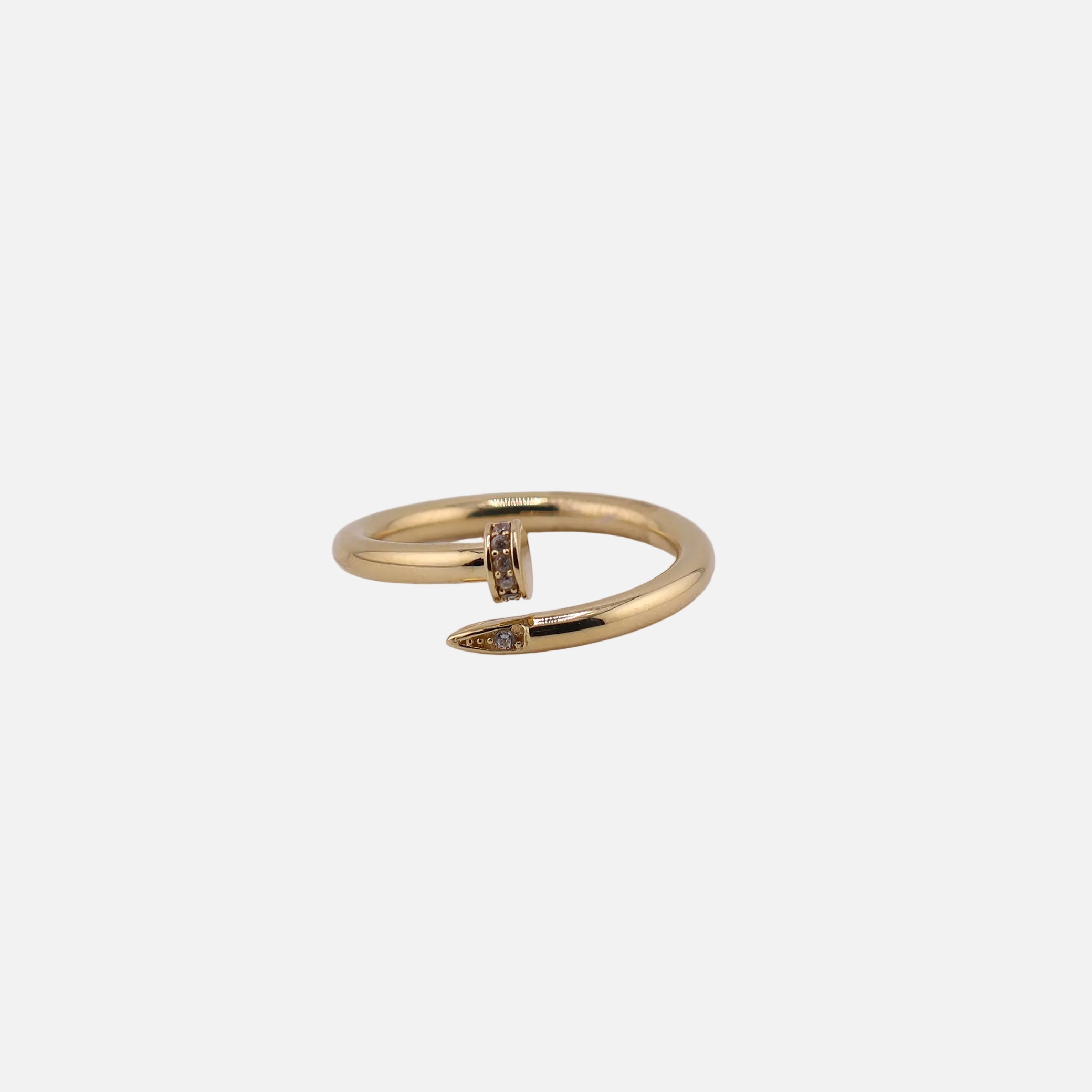 Anillo Clavo con Piedra en Oro de 10K