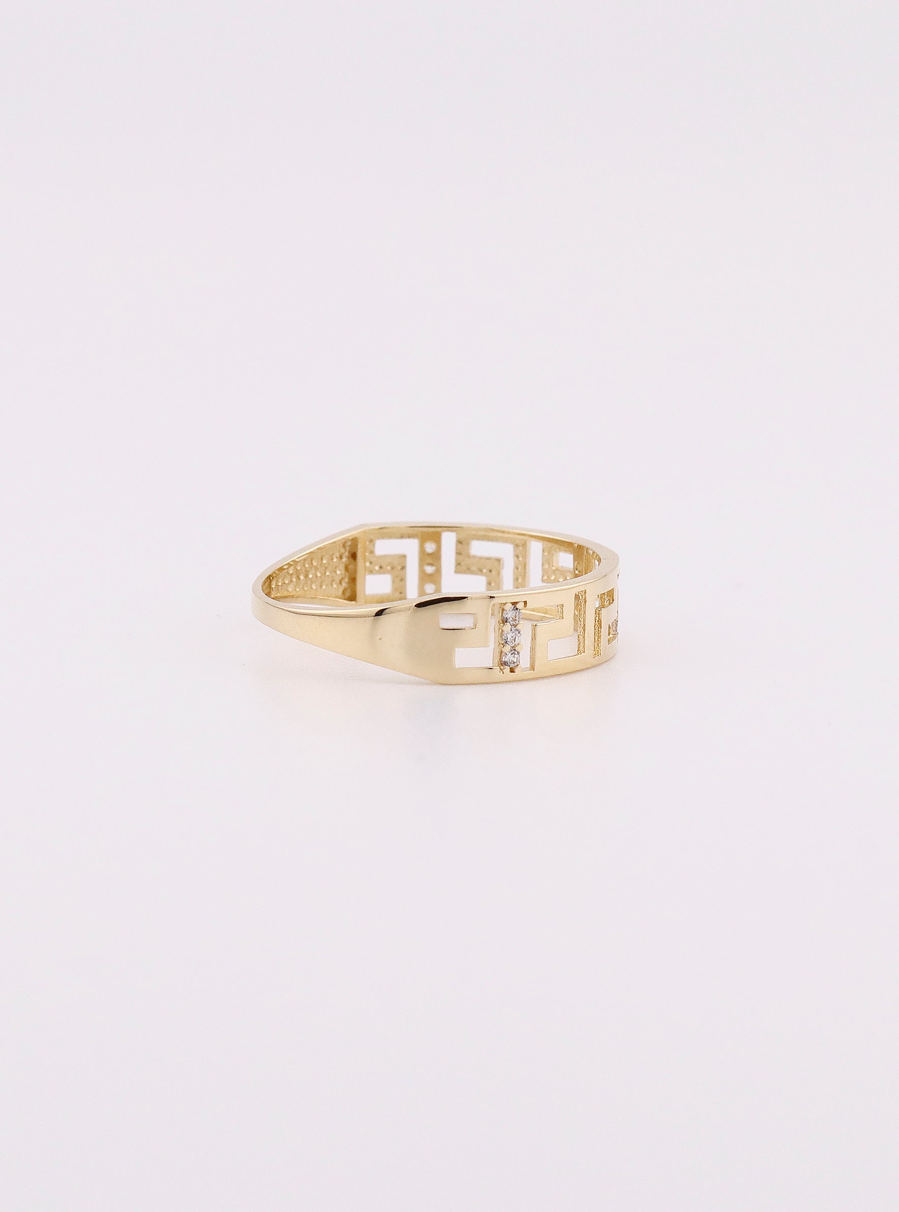 Anillo de Oro Griego con Piedras de 14K