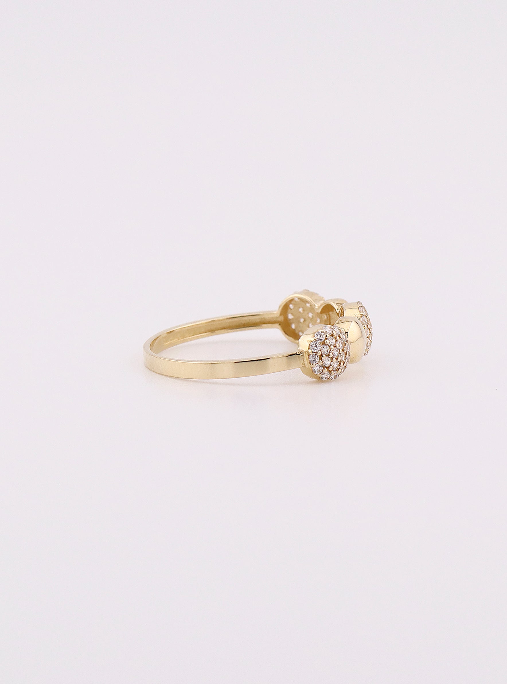 Anillo de Oro Círculos con Piedras de 14K