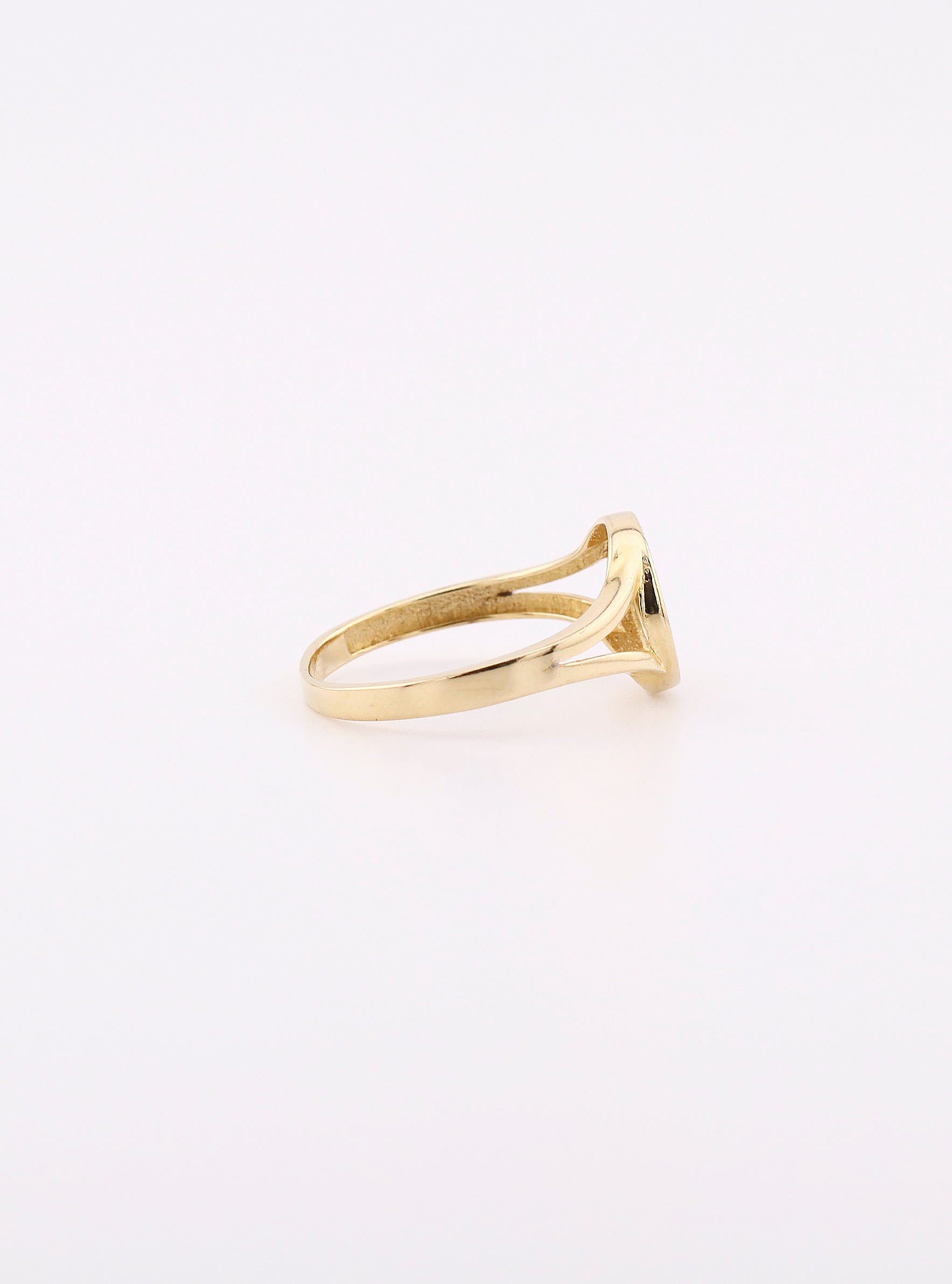 Anillo de Oro Círculo con Piedras Blancas de 14K