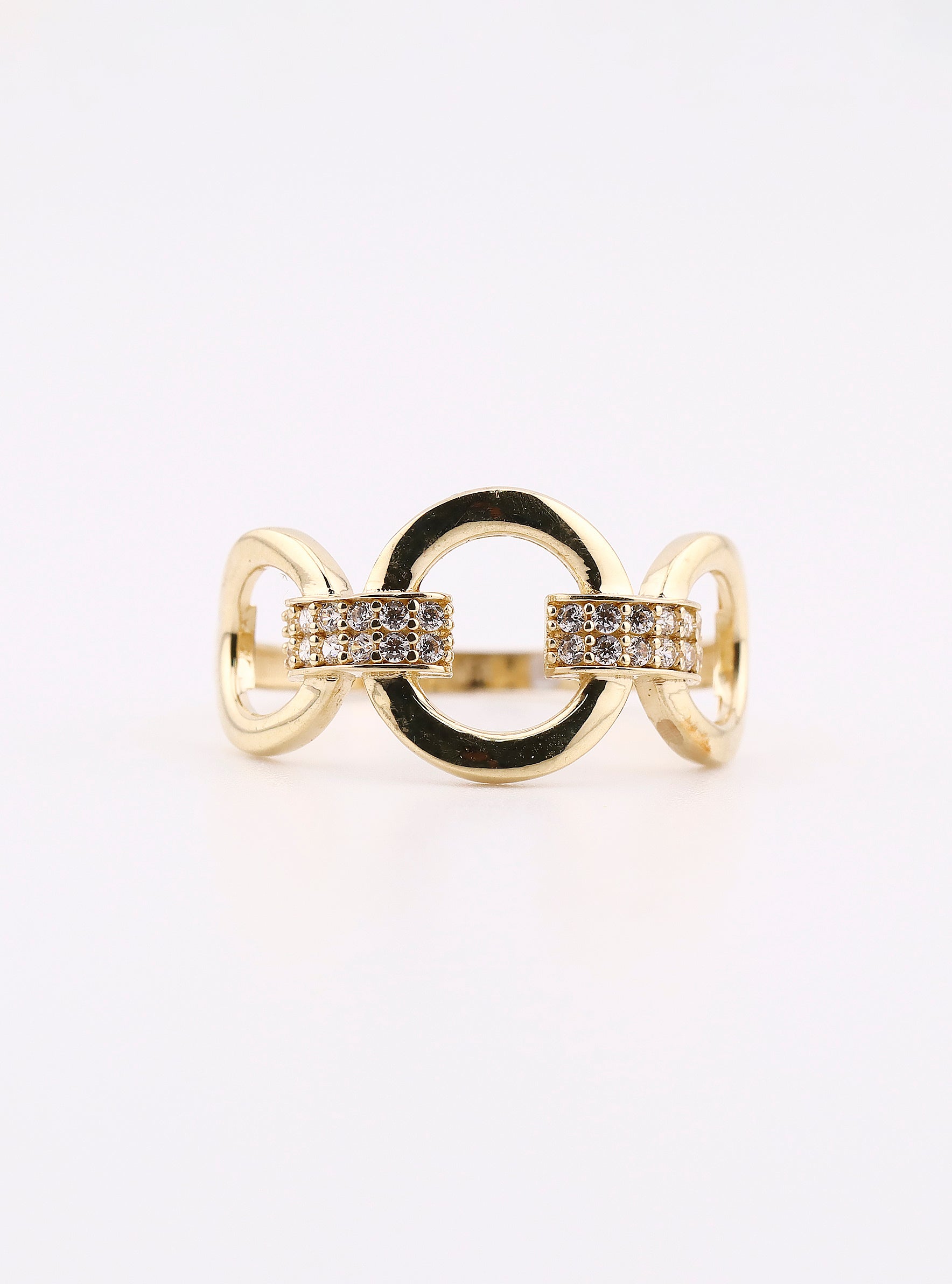 Anillo de Oro Círculo Enlazado de 14K