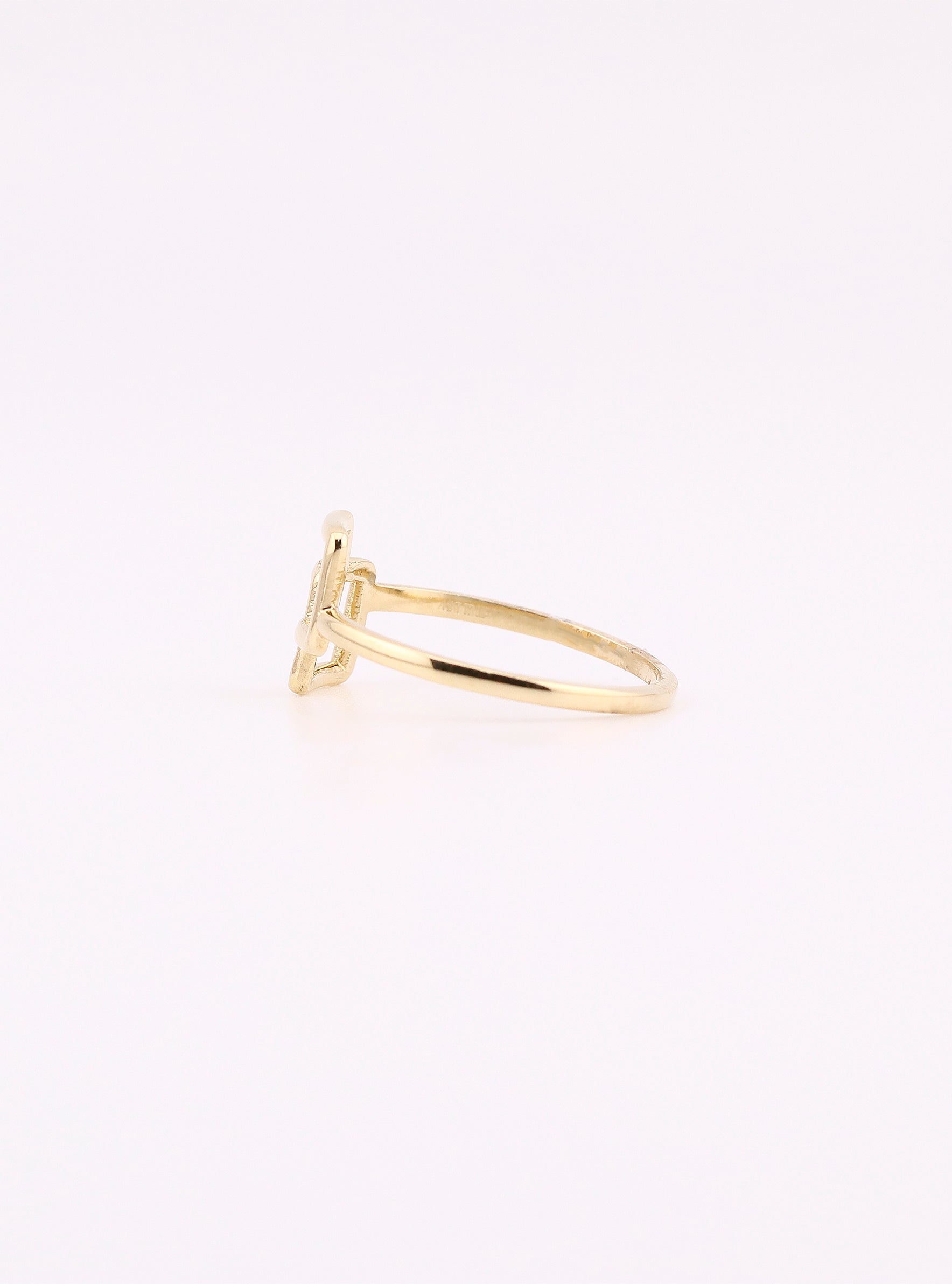 Anillo de Oro Doble Cuadro de 14K