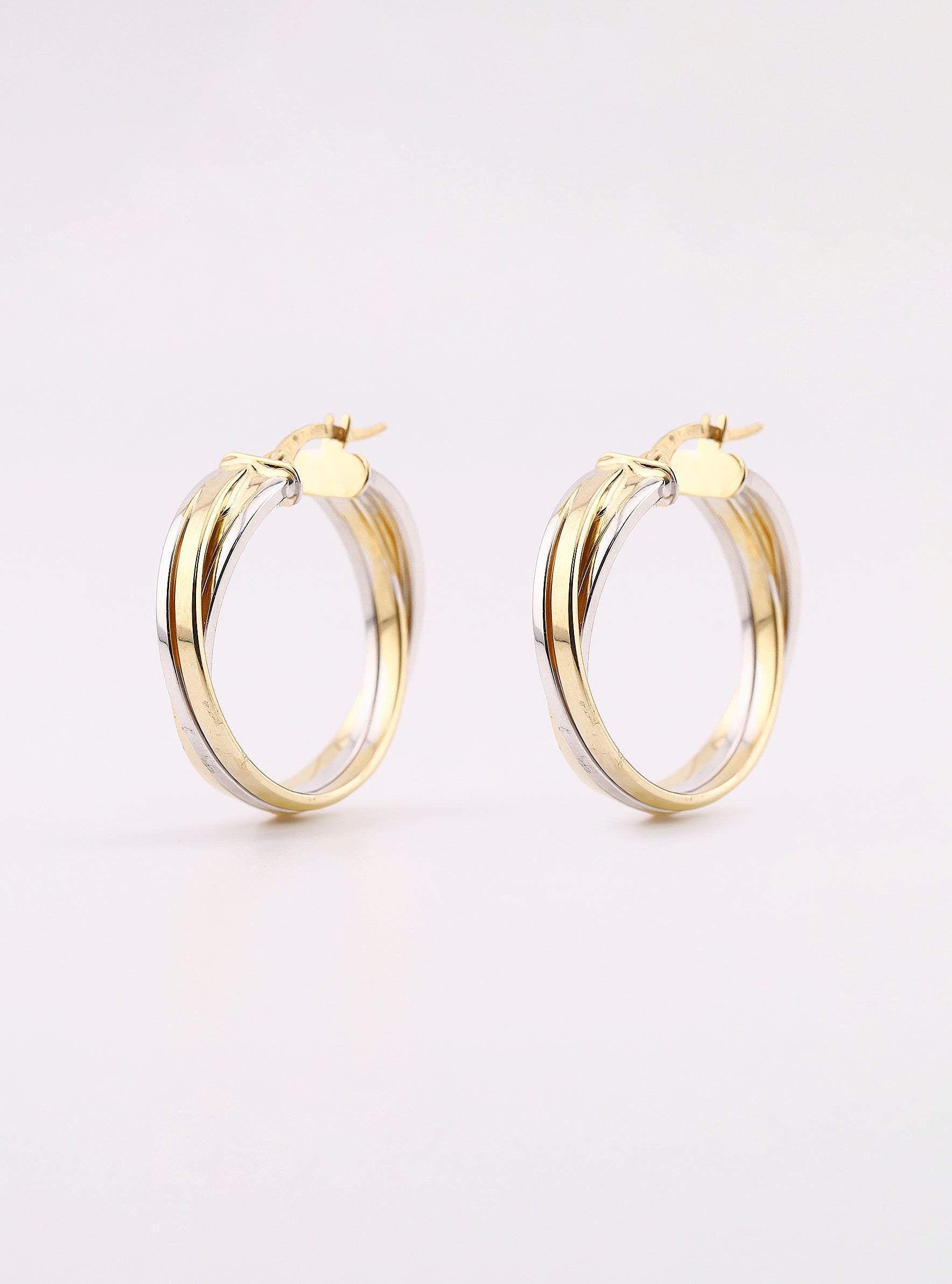 Arracadas de Oro Doble en Tonos de 14K