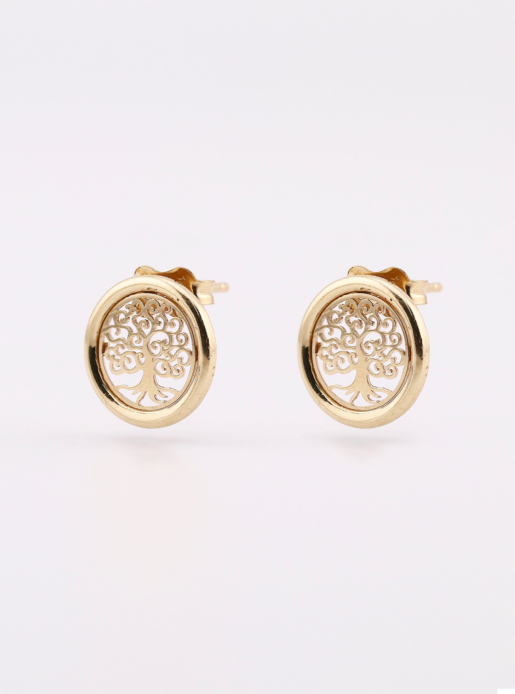 Aretes de Oro Árbol de la Vida de 14K