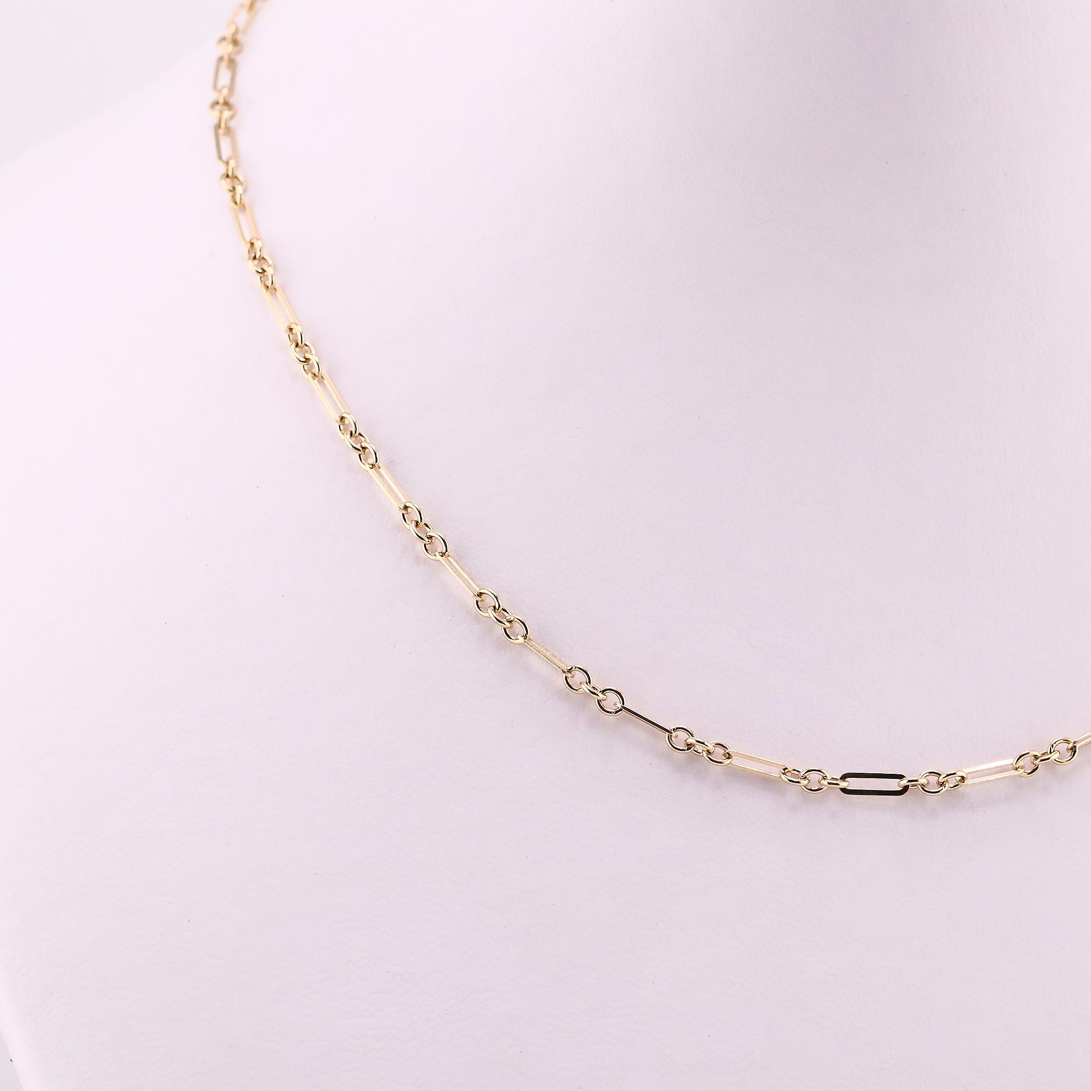 Gargantilla Eslabón Mixto en Oro de 14K