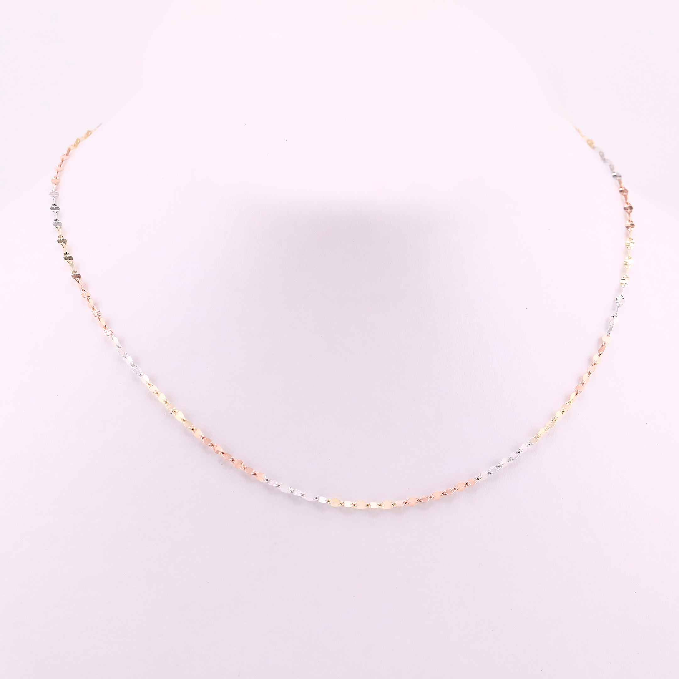 Cadena Granito de Café Tonos en Oro de 14K