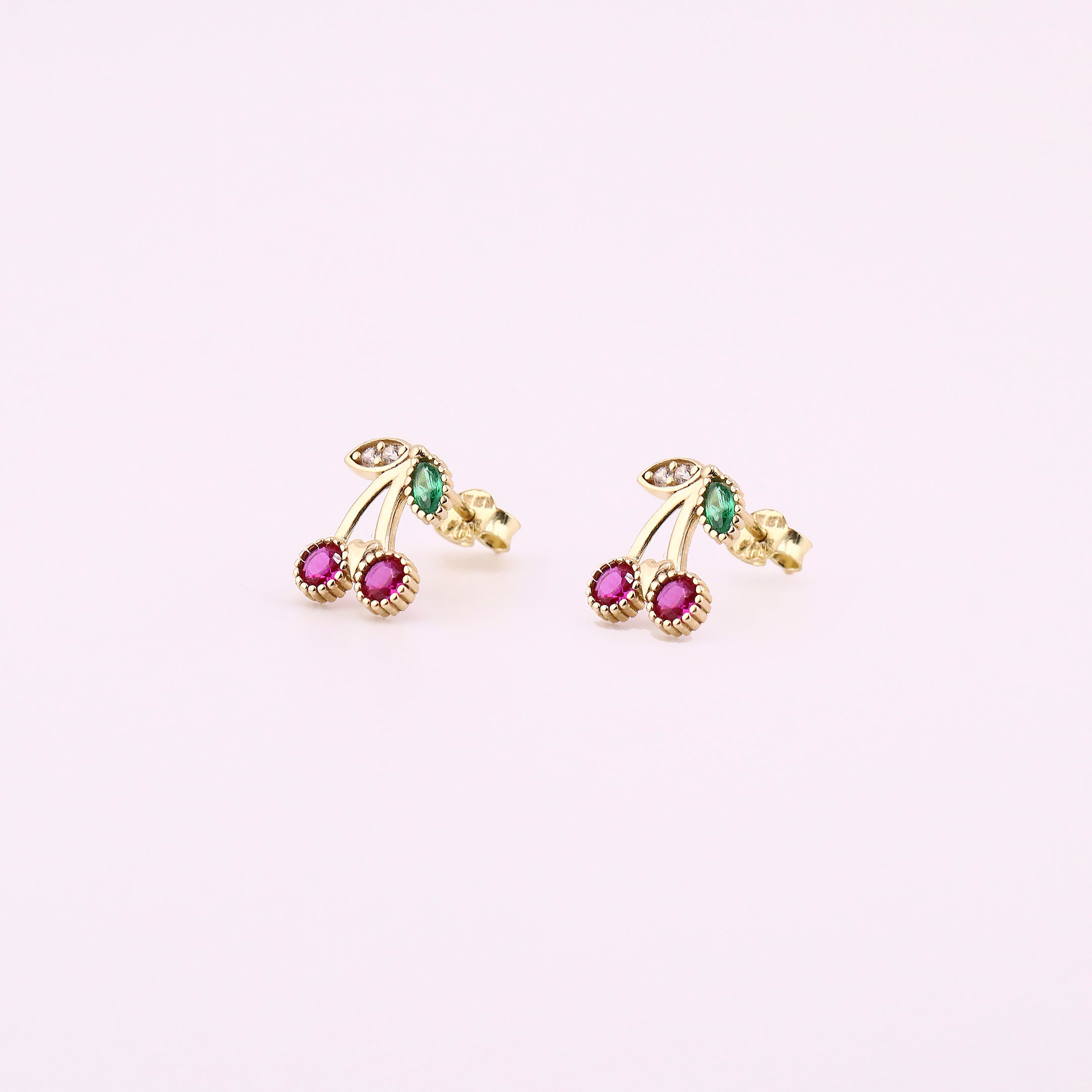 Aretes de Oro Cherry de 10K