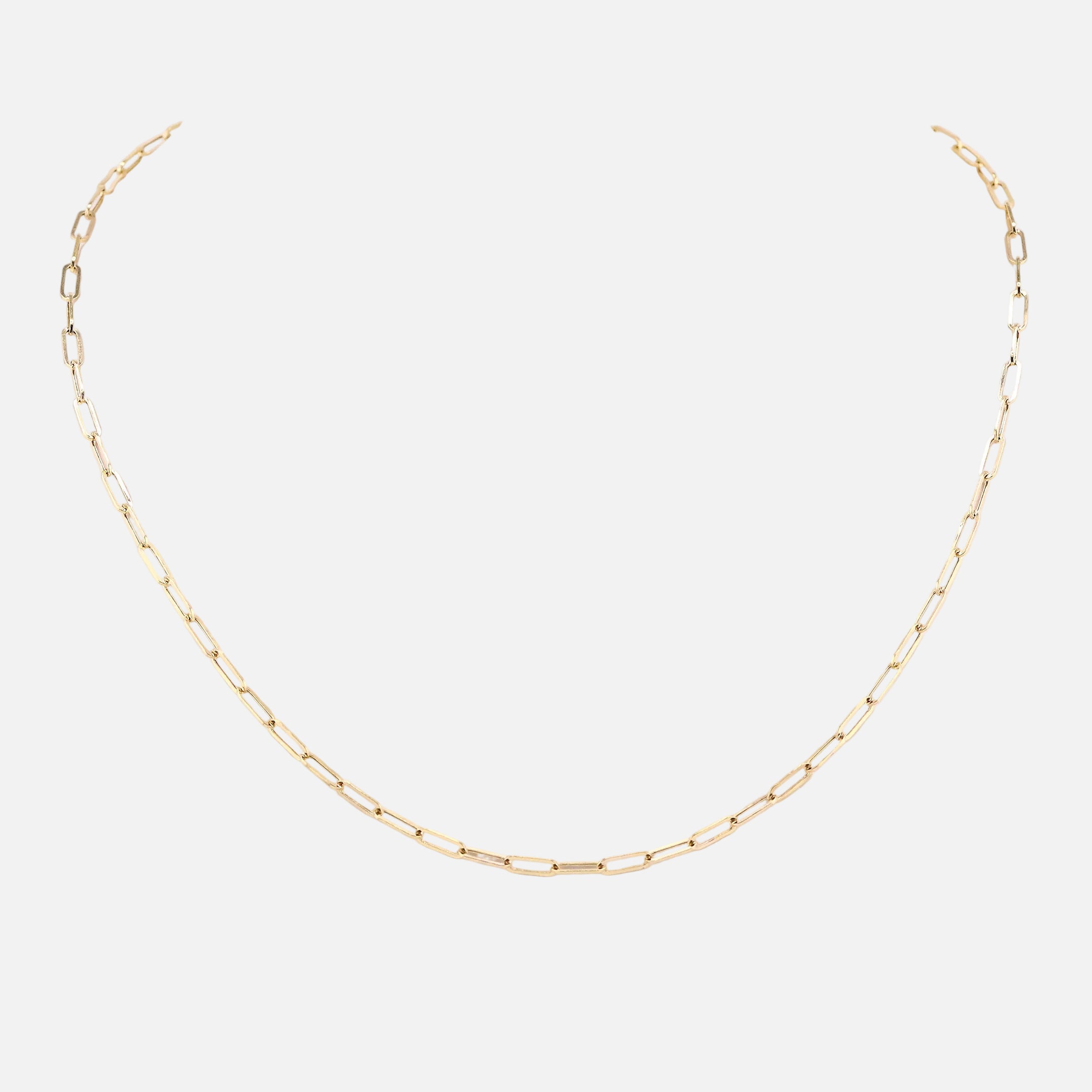 Cadena Paper Clip en Oro de 14K