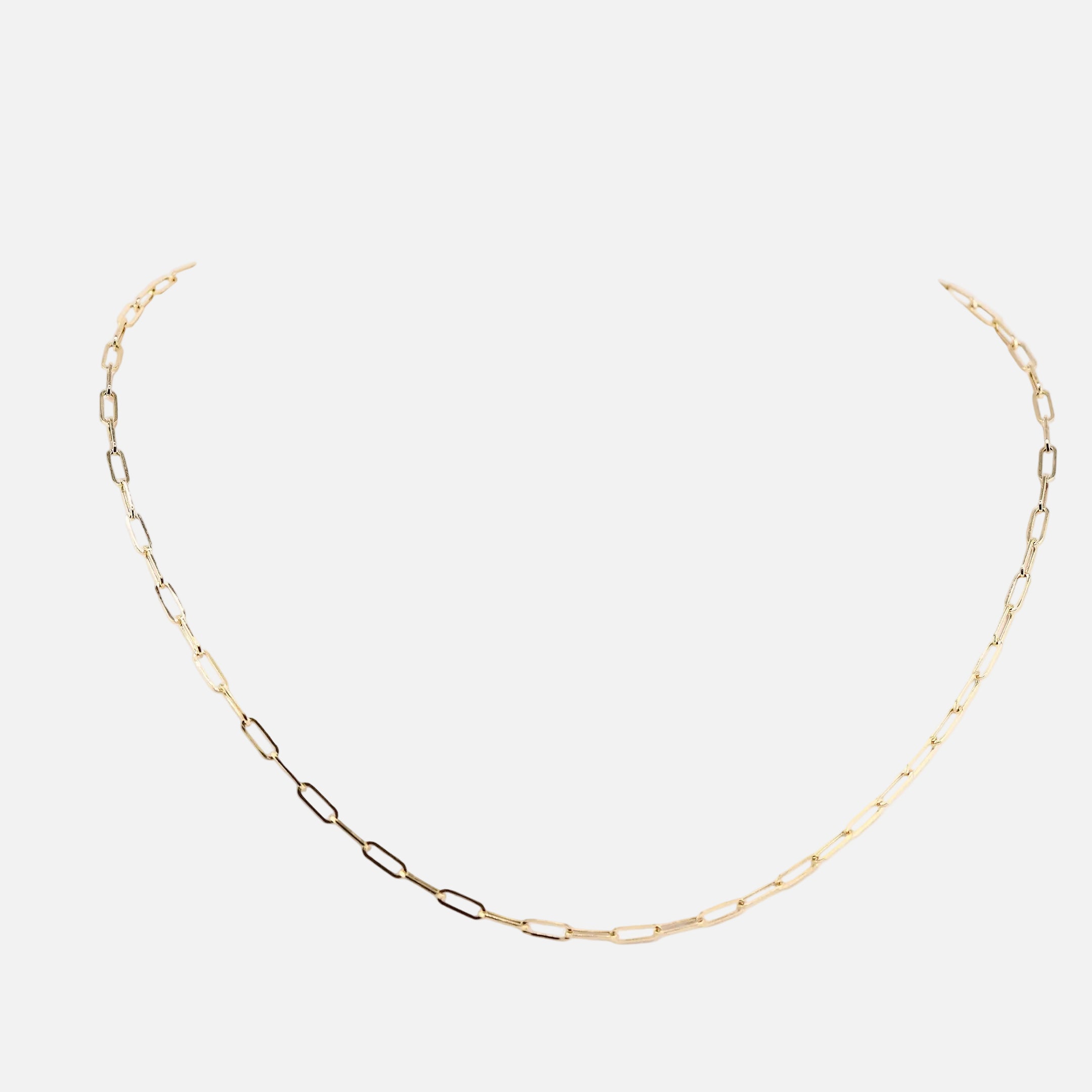 Cadena Paper Clip en Oro de 14K