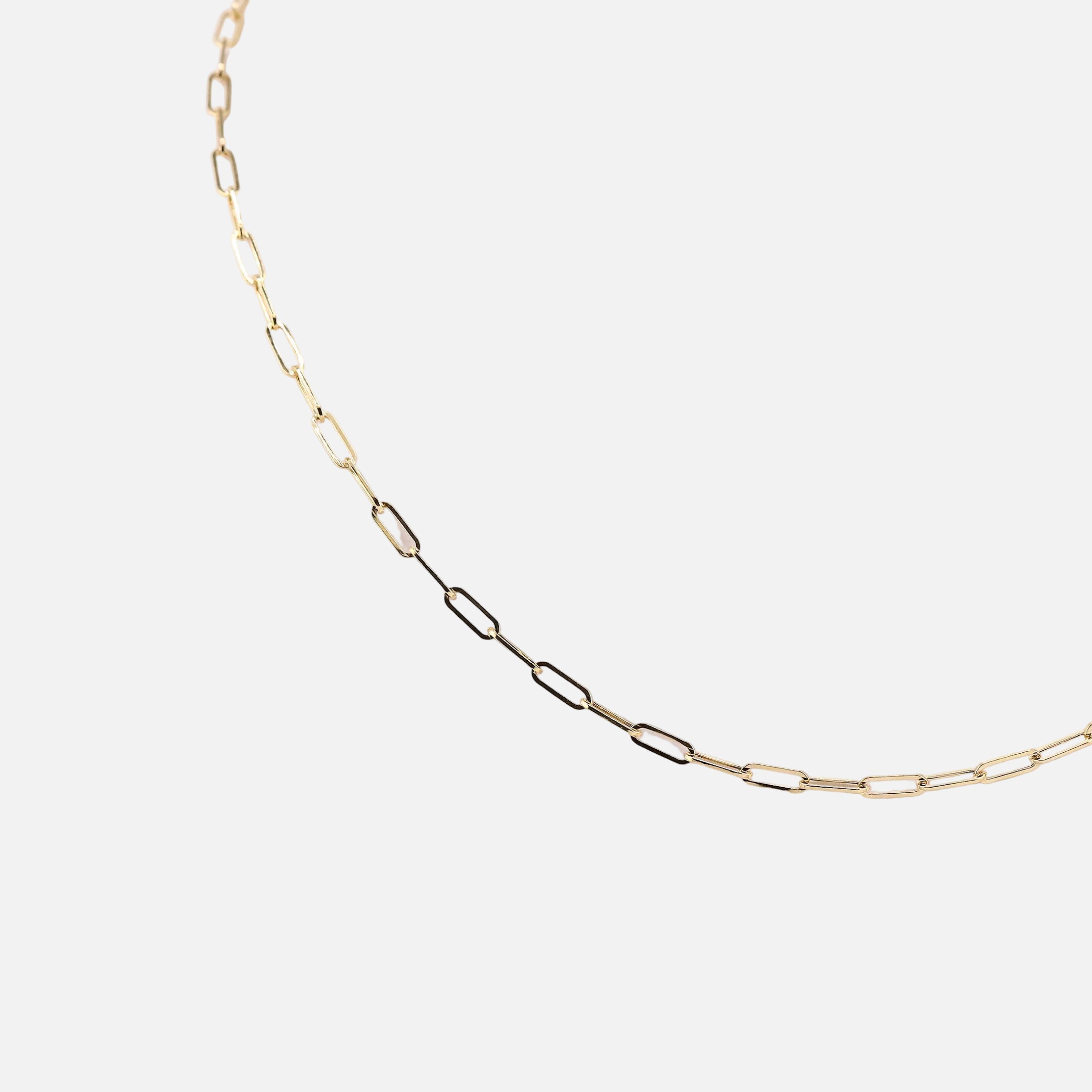 Cadena Paper Clip en Oro de 14K