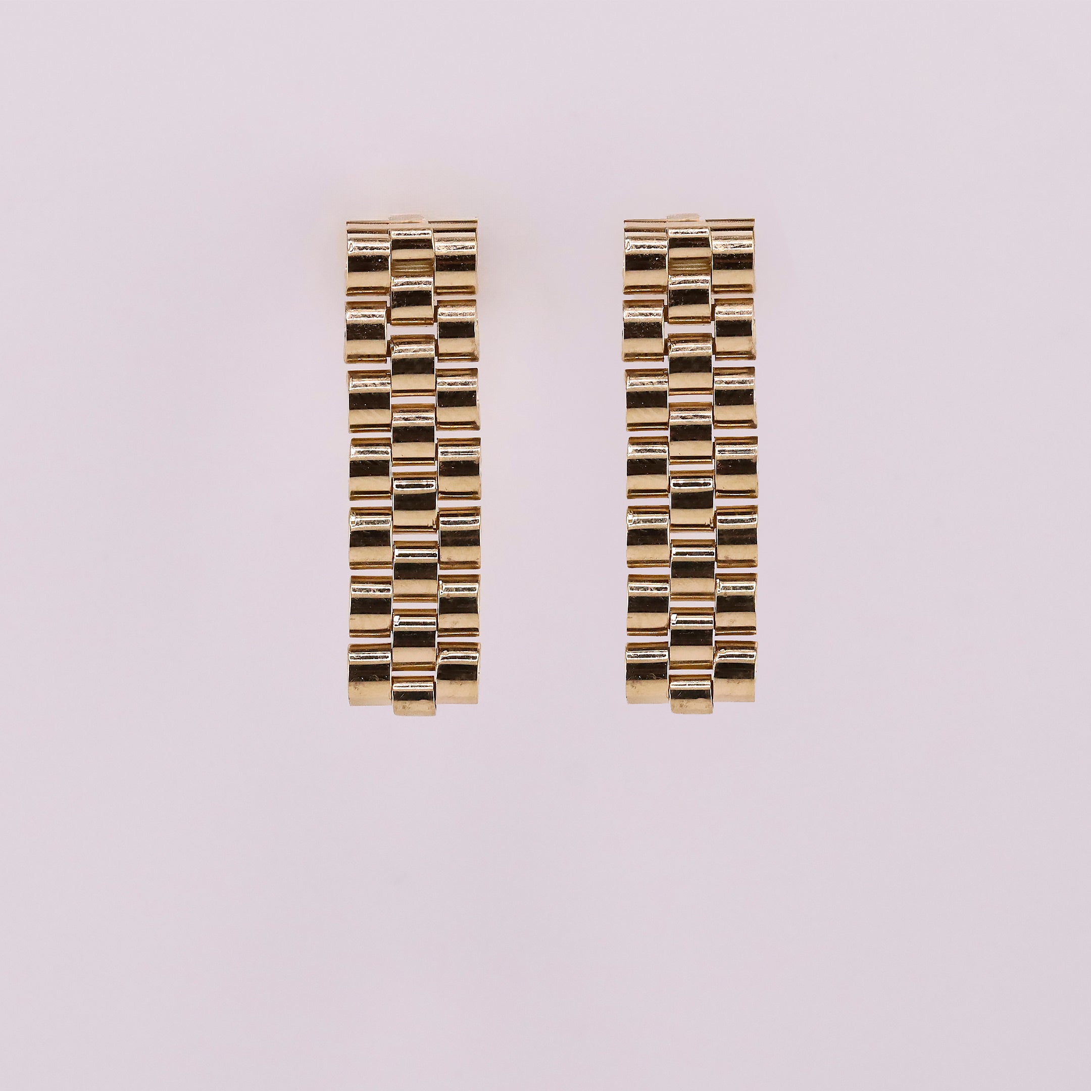 Aretes Estilo Cadena en Oro de 10K