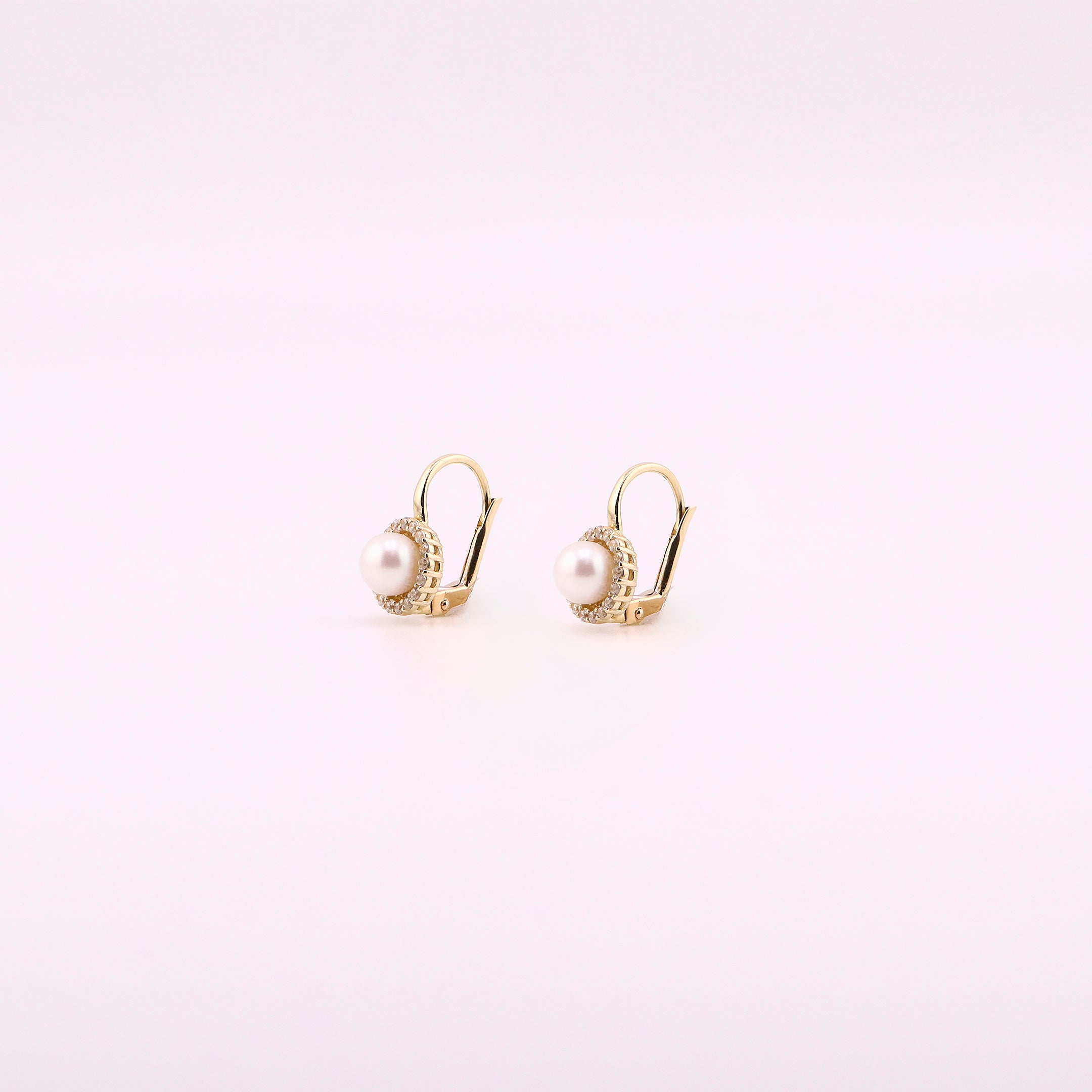 Aretes de Oro Perla de 14K