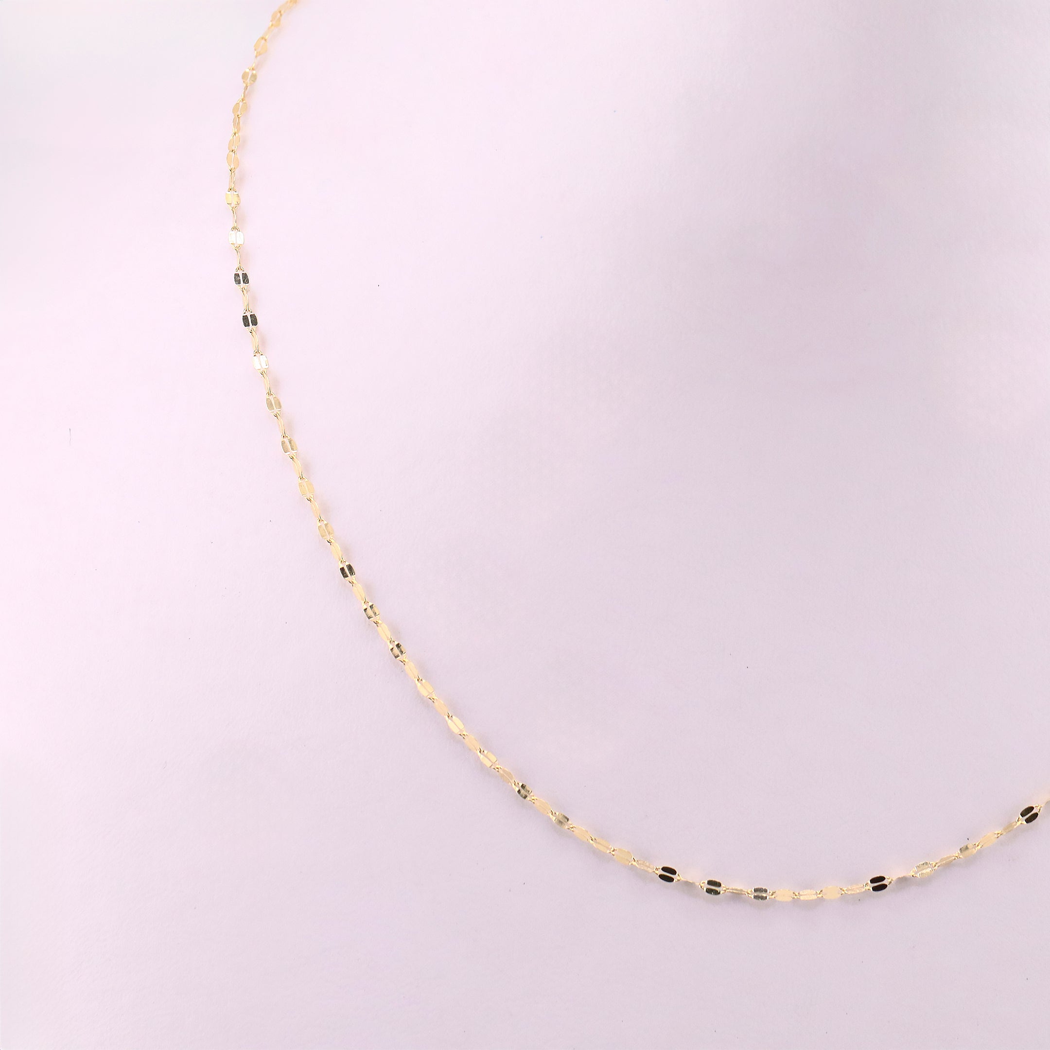 Cadena Granito de Café en Oro Amarillo de 14K