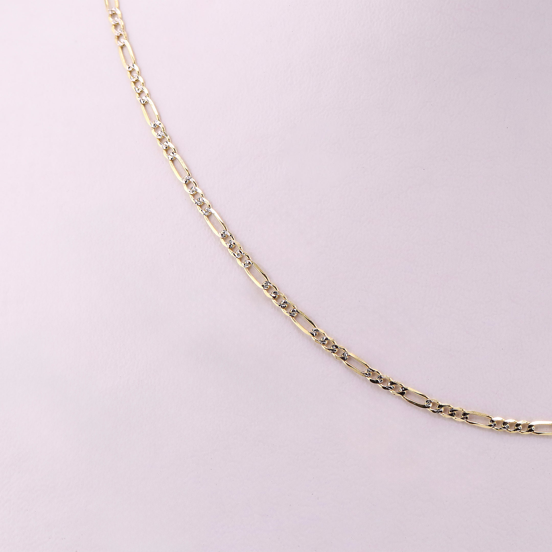 Cadena 3x1 Diamantada en Oro de 14K