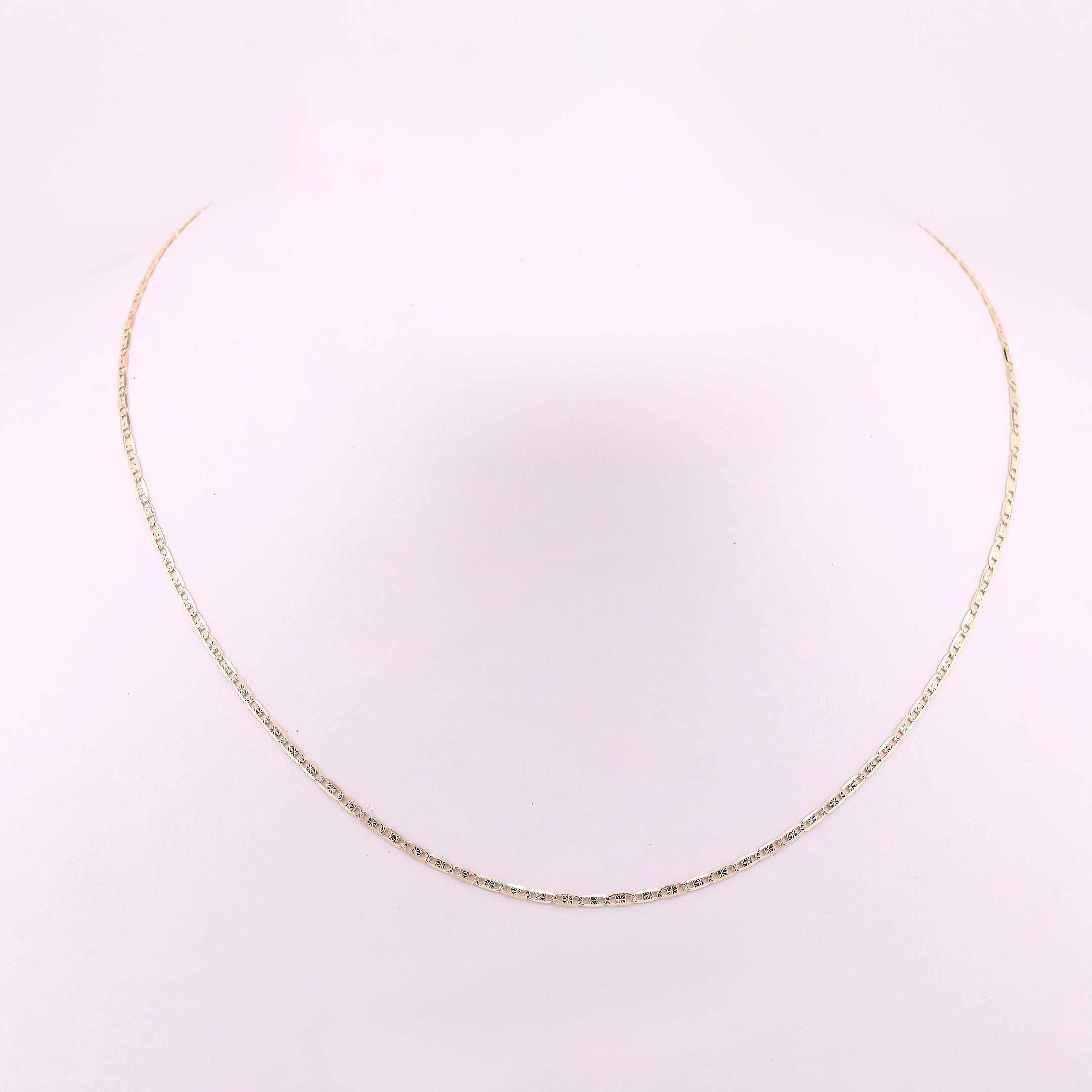 Cadena Candado Relimado en Oro de 14K