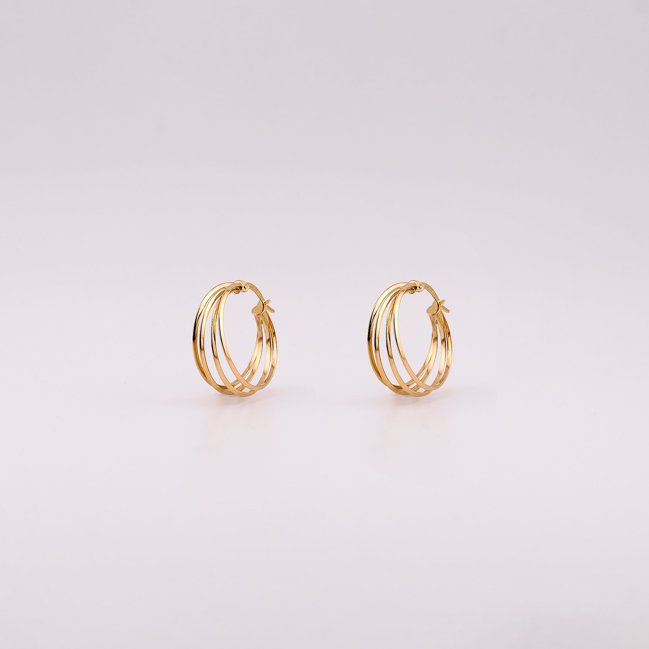 Arracadas Triples en Oro de 14K