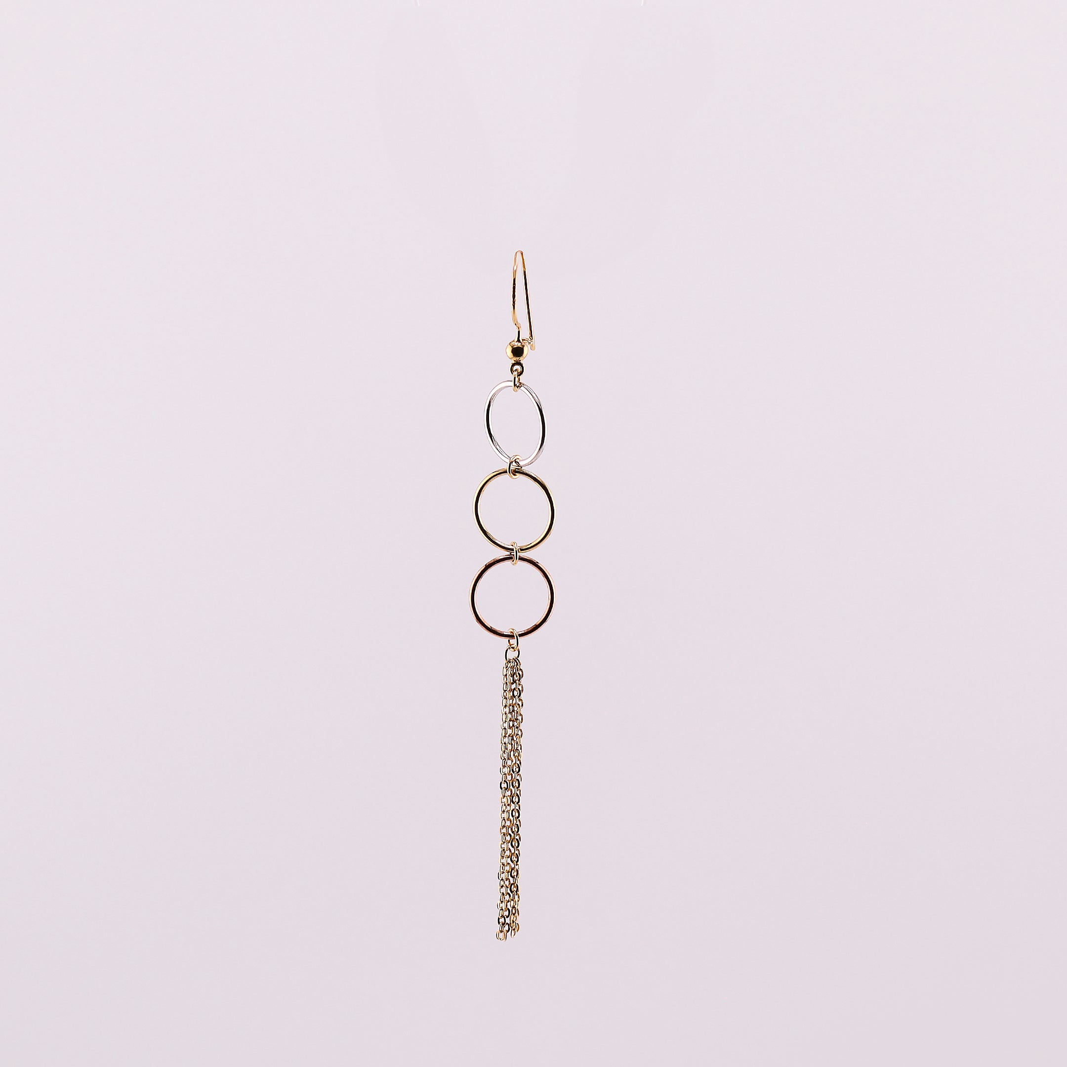 Aretes Huggies Largos Tonos en Oro de 14K