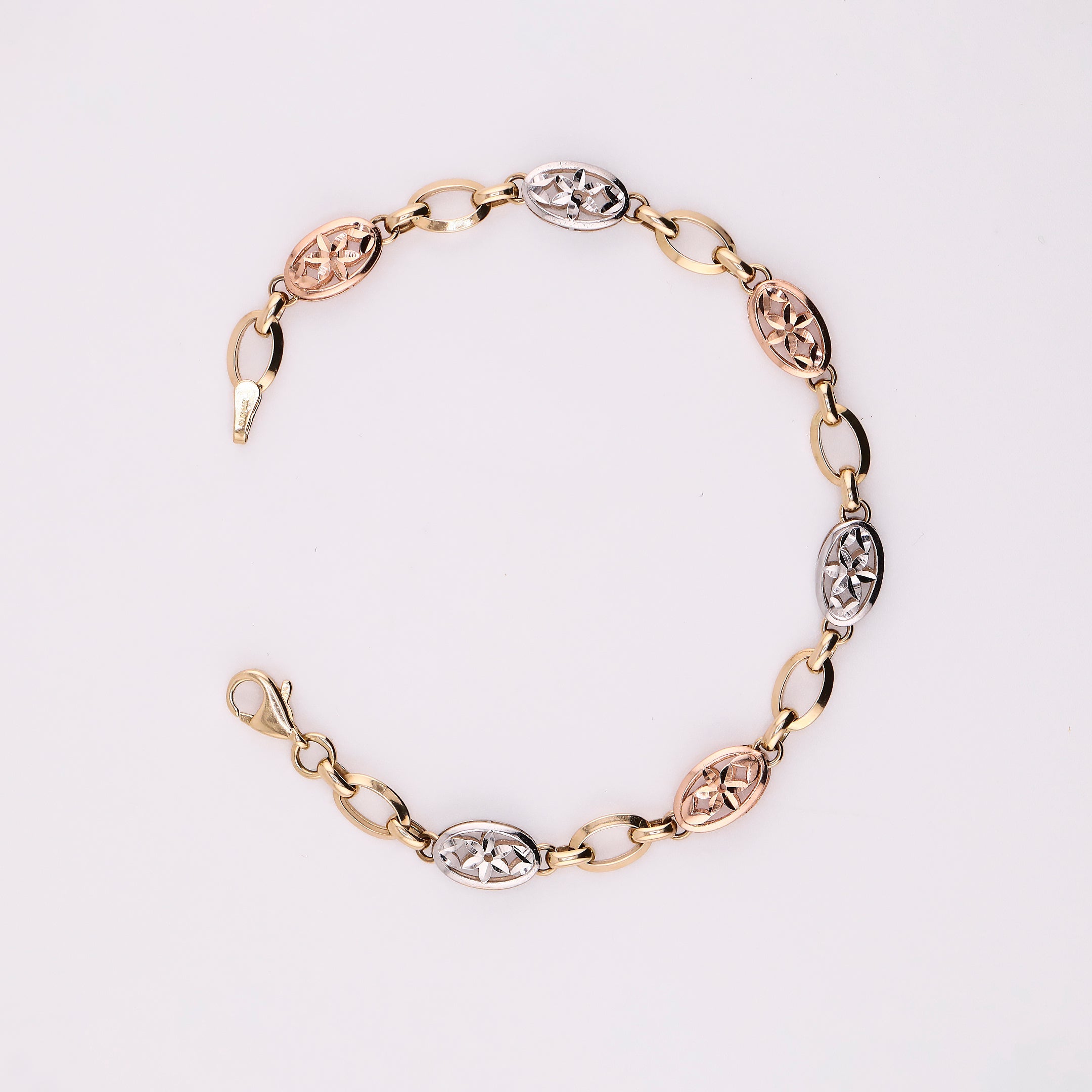 Pulsera Flor Tonos en Oro de 14K