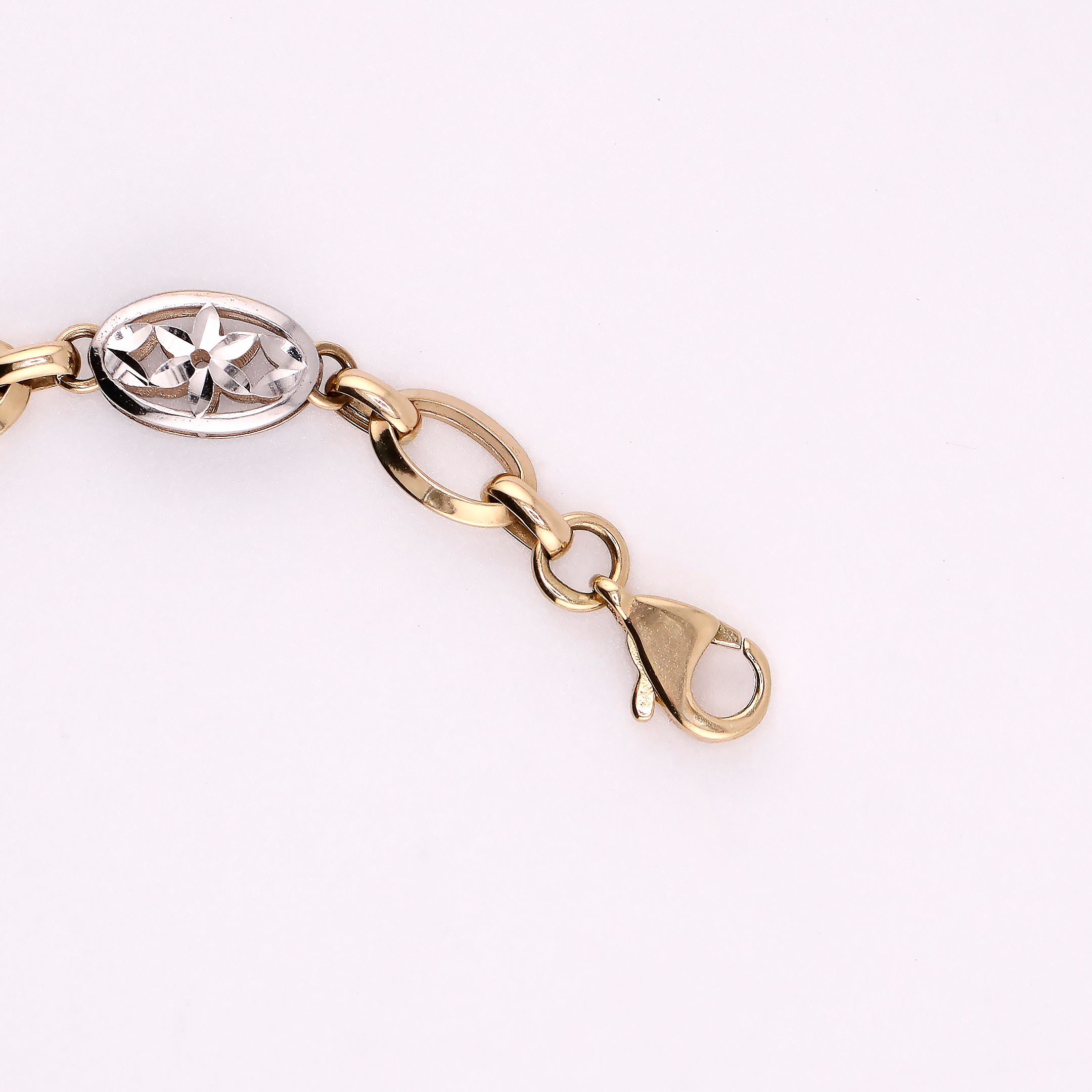 Pulsera Flor Tonos en Oro de 14K