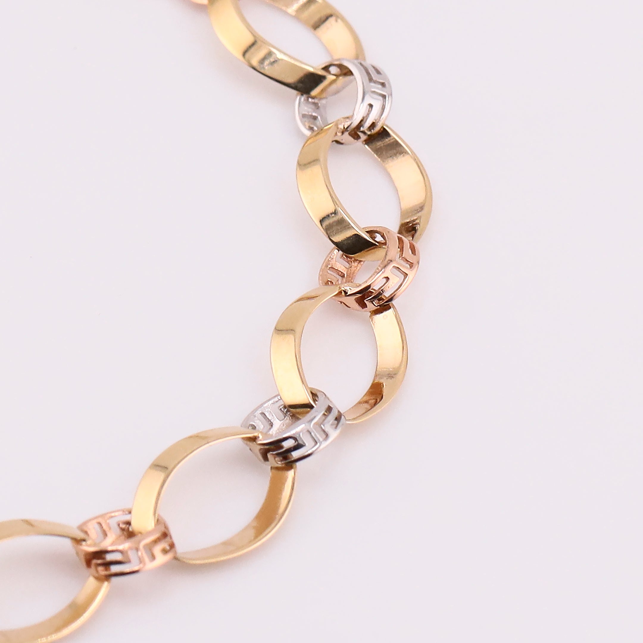 Pulseras Óvalos Tonos en Oro de 14K