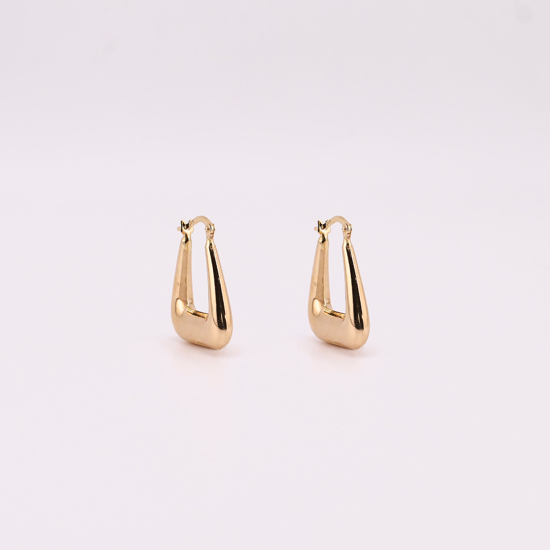 Arracadas Cuadro Canasta en Oro de 14K