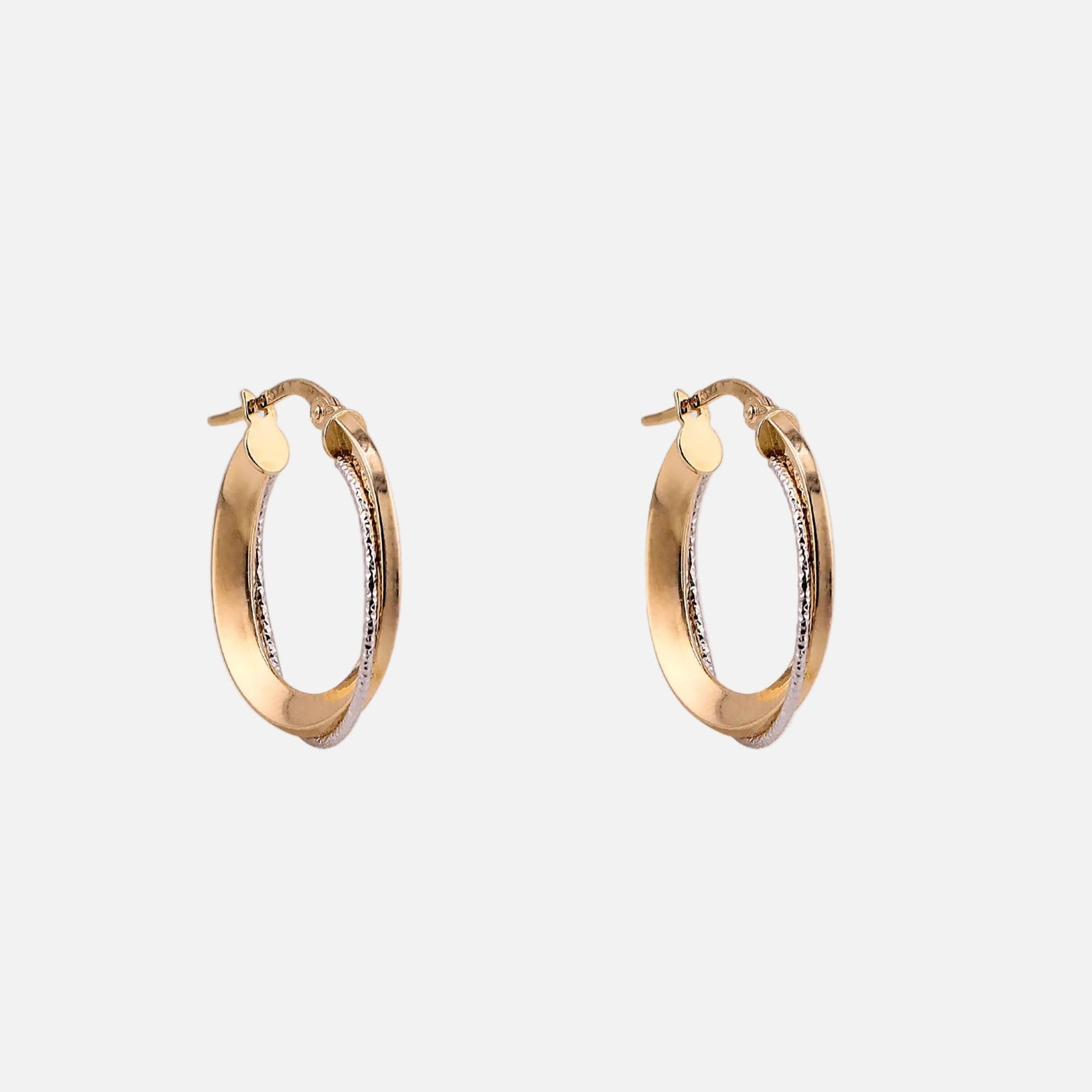Arracadas Torcidas Tonos en Oro de 14K