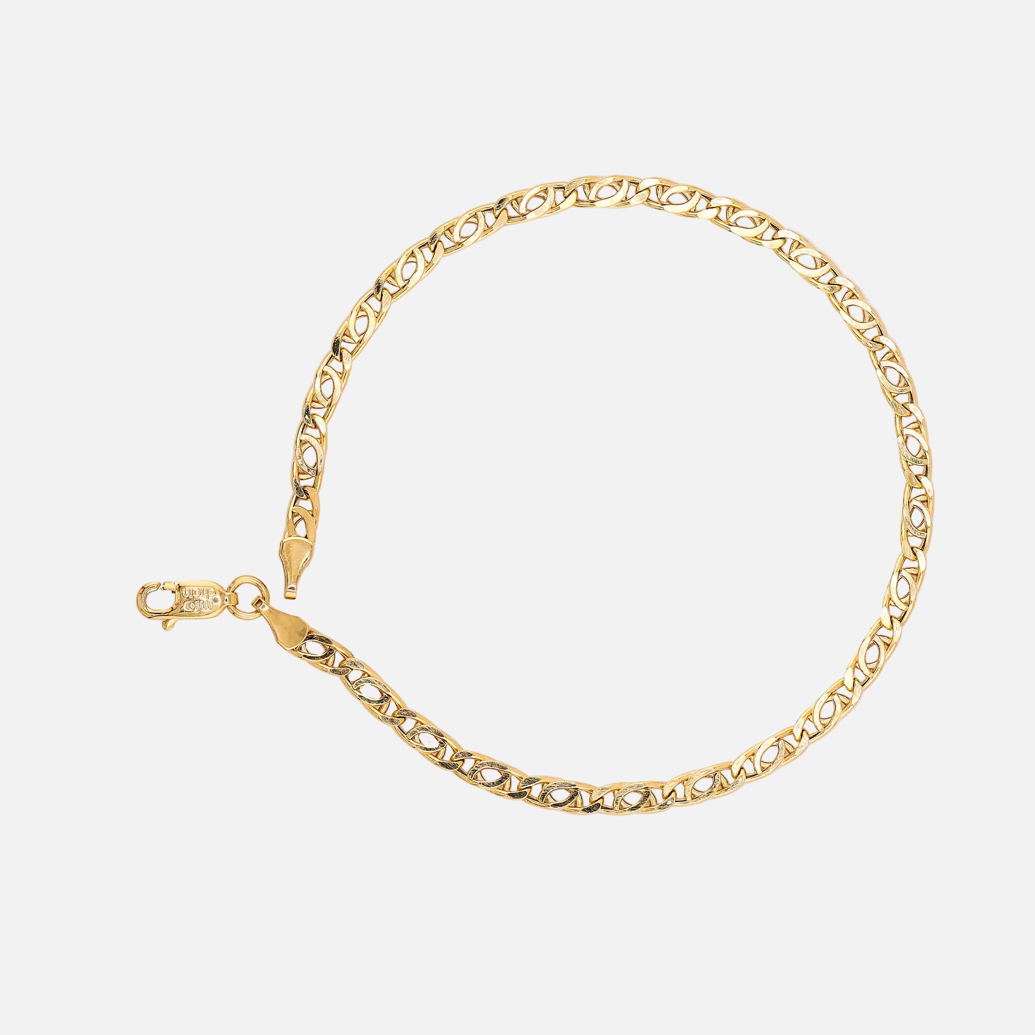 Pulso Tejido Ojo de Tigre en Oro de 14K