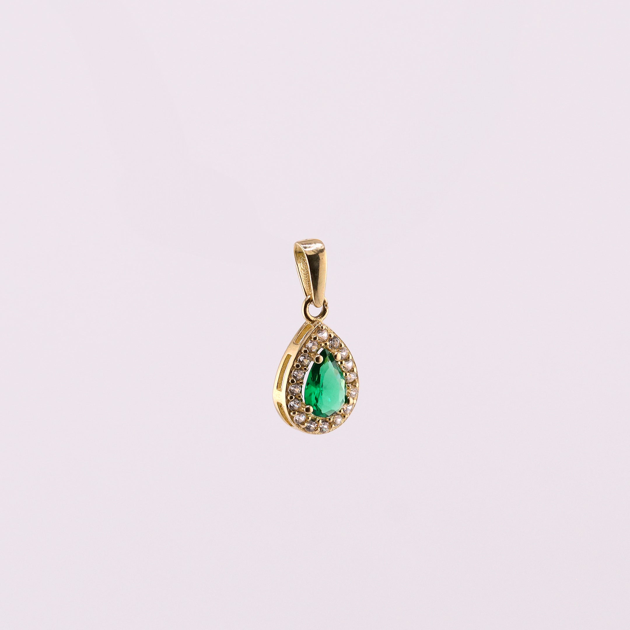 Dije Gota Verde en Oro de 10K