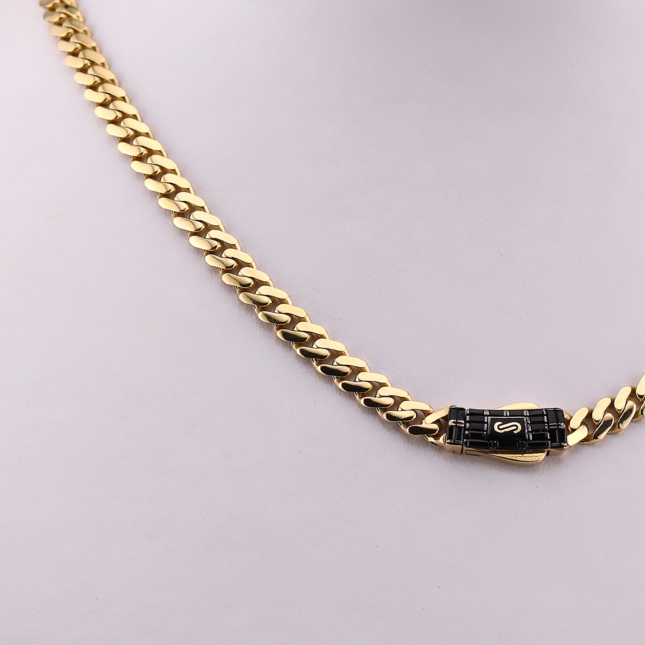 Cadena Monaco Chain Baguette Negro en Oro de 10K