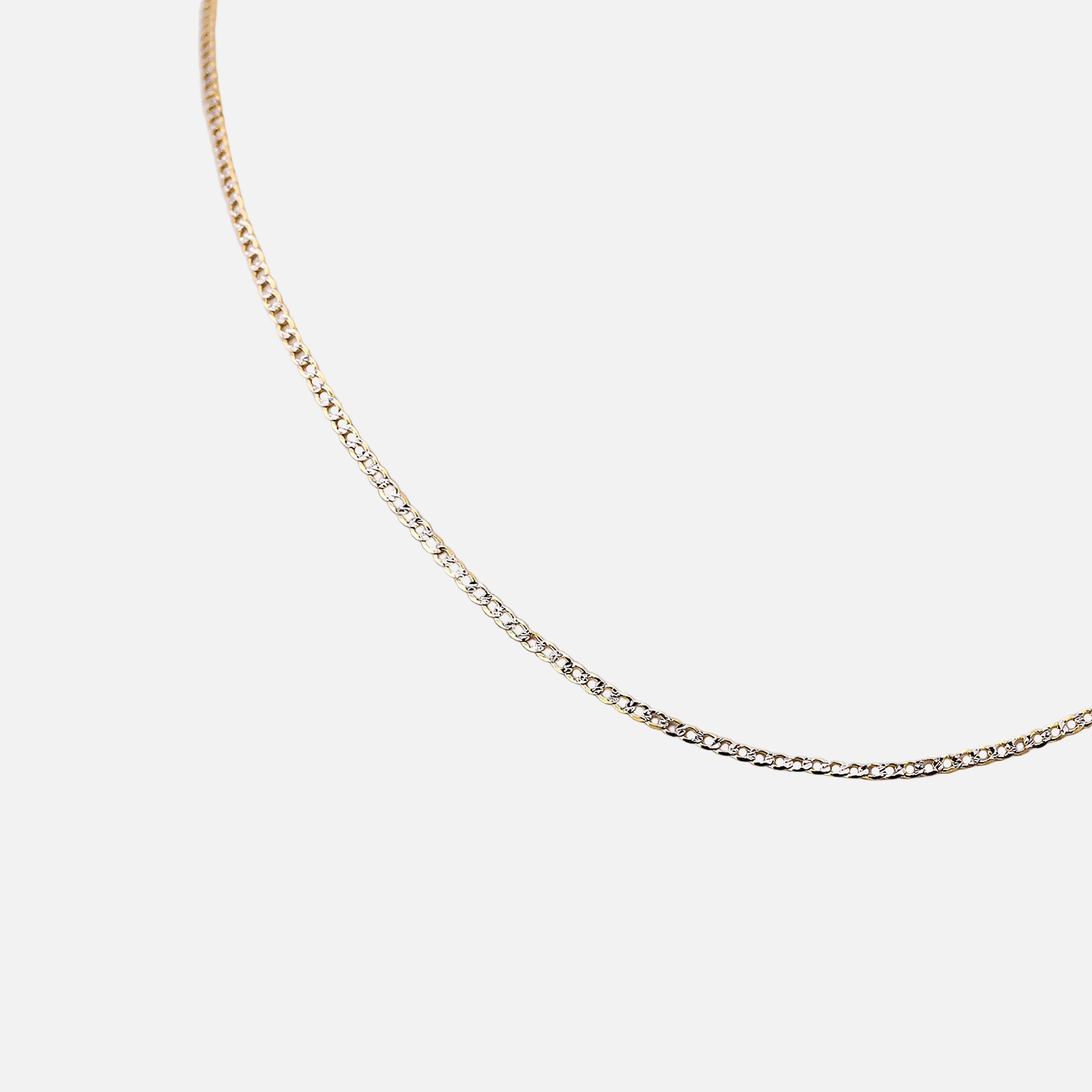 Cadena Eslabón Diamantado en Oro de 14K