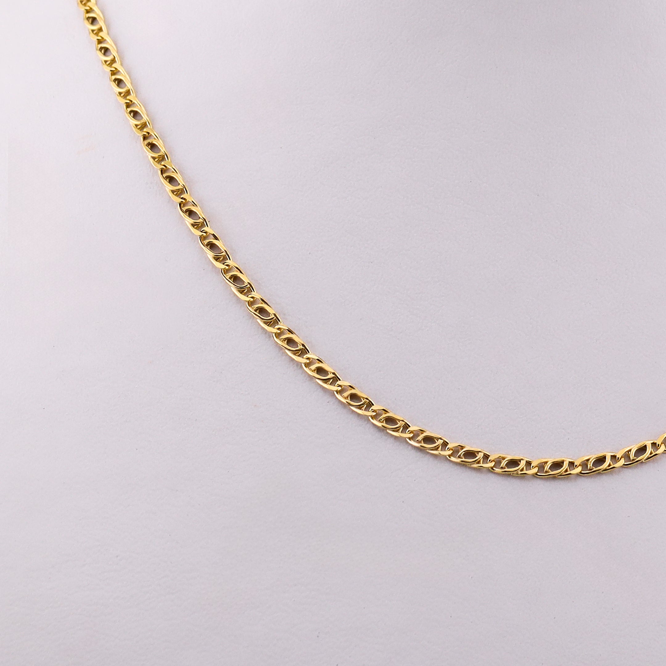 Cadena Tejido Ojo De Tigre en Oro de 10K