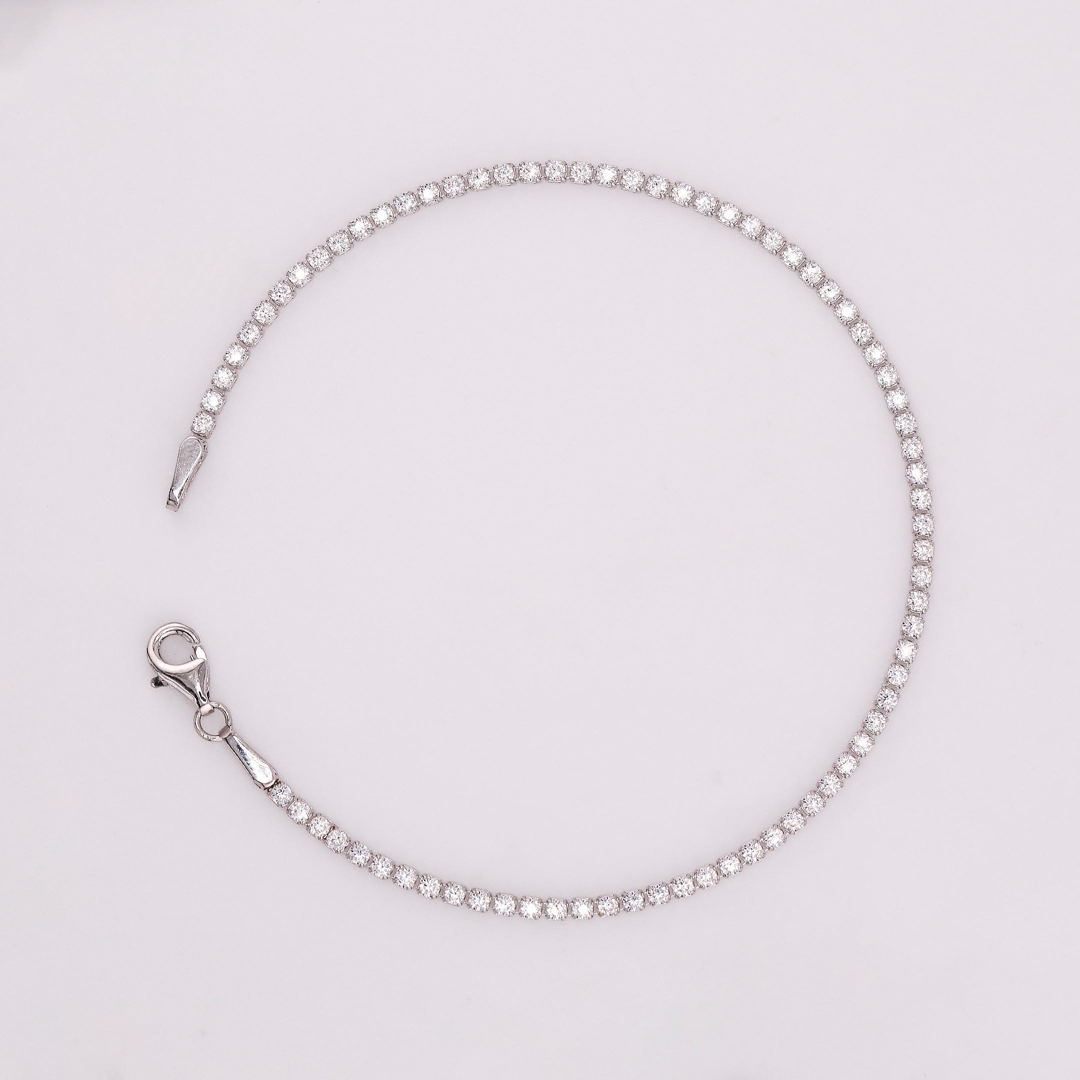 Pulsera Tennis en Oro Blanco de 14K