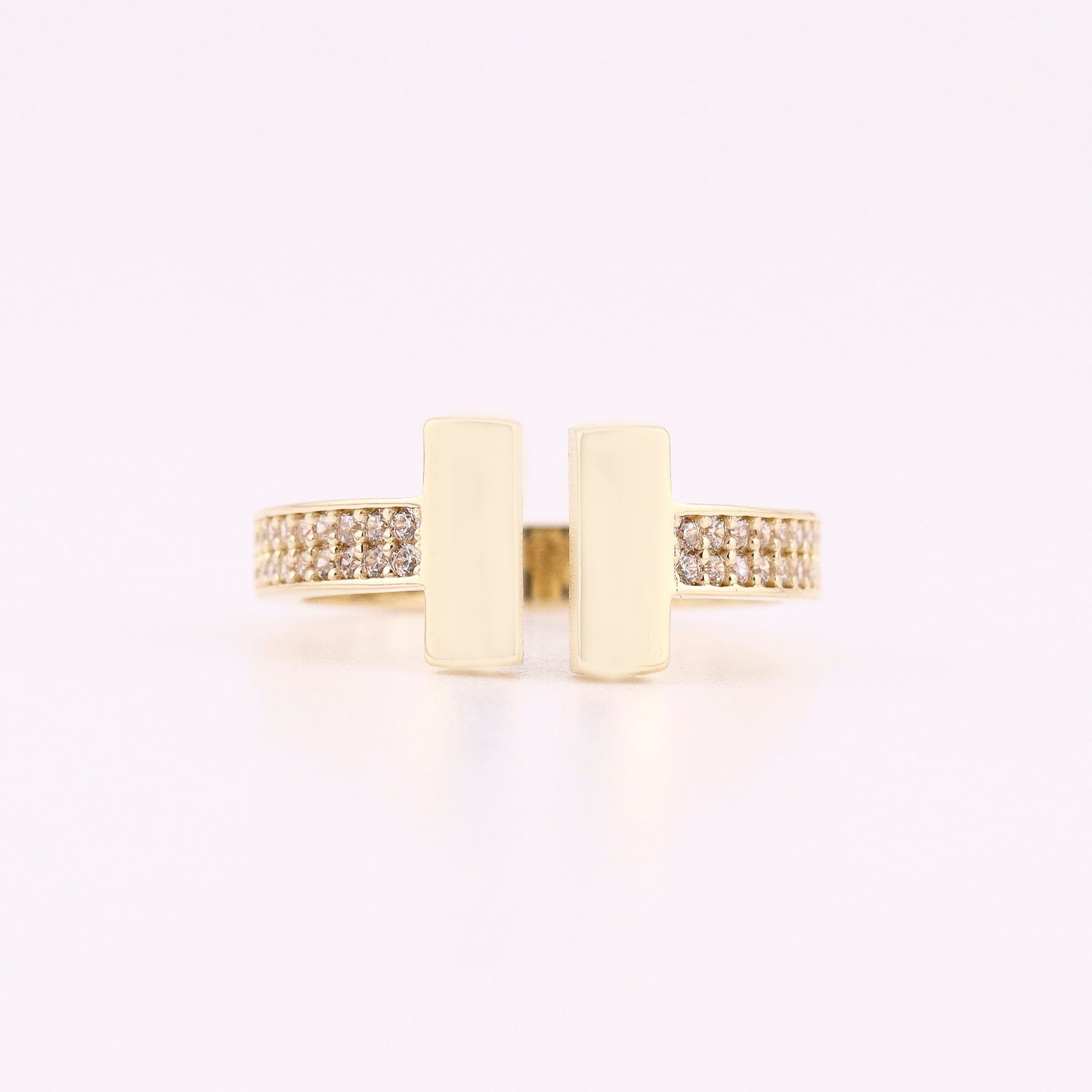 Anillo de Oro Doble Barra de 14K