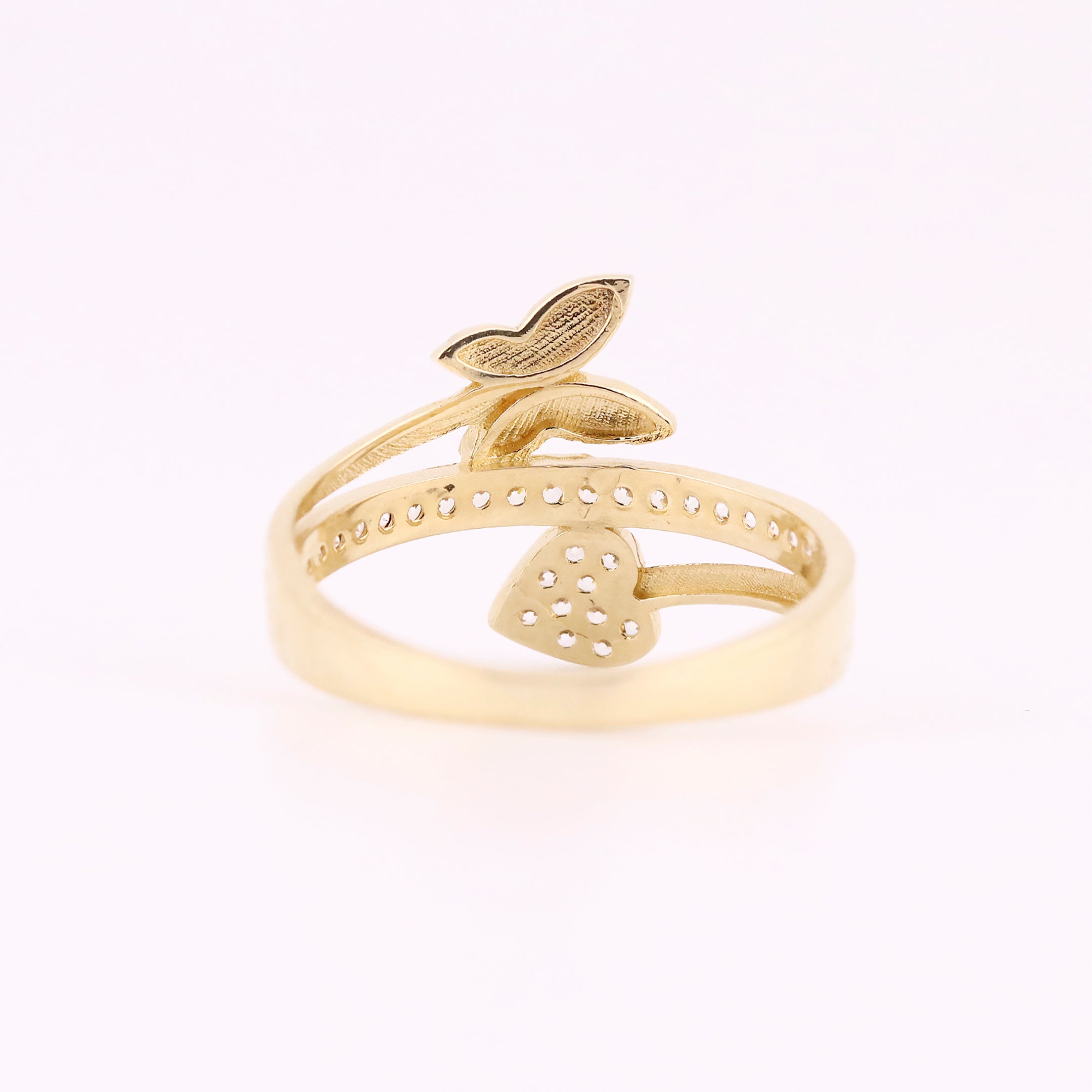 Anillo de Oro Corazón y Mariposa de 10K