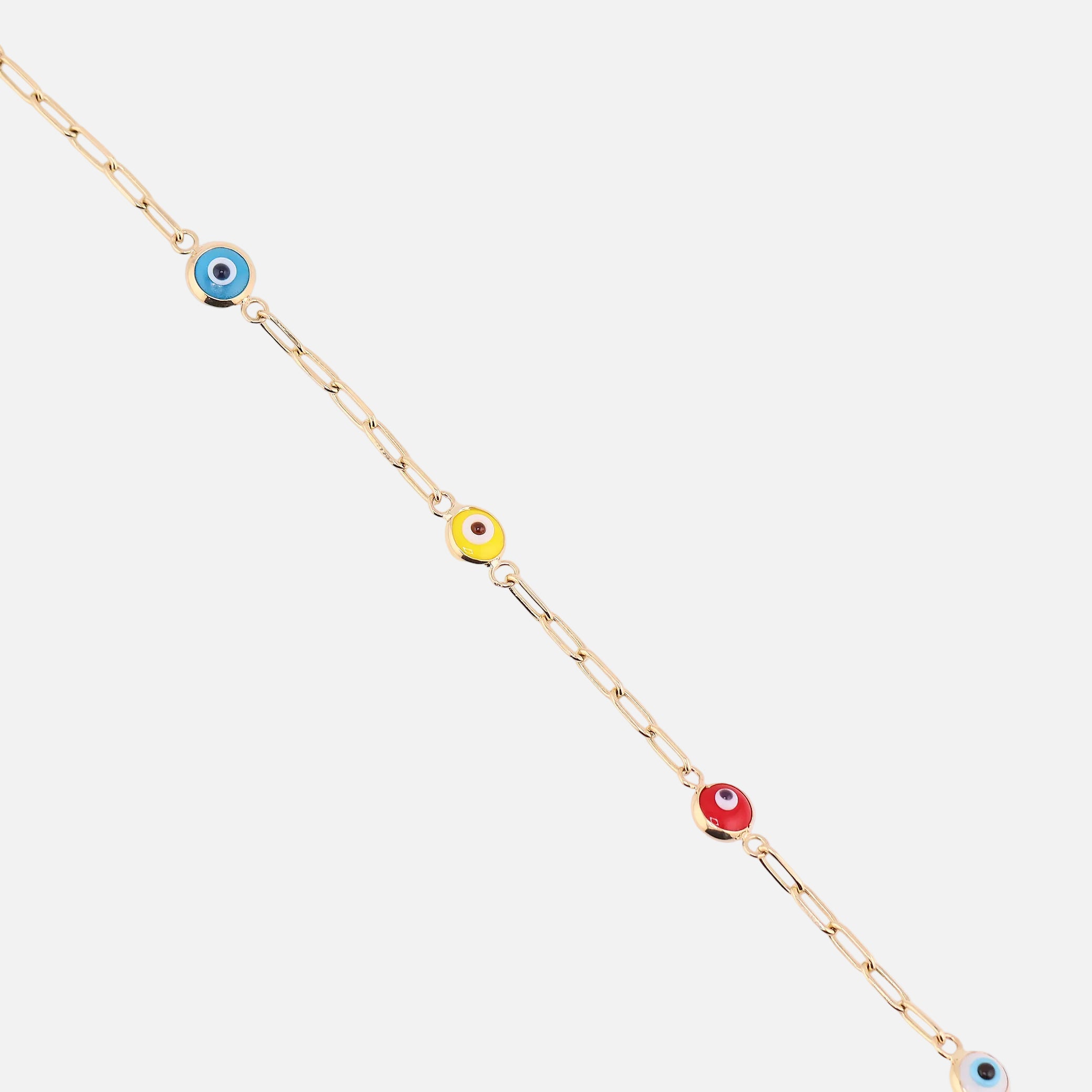 Pulsera de 5 Ojitos en Oro de 14k