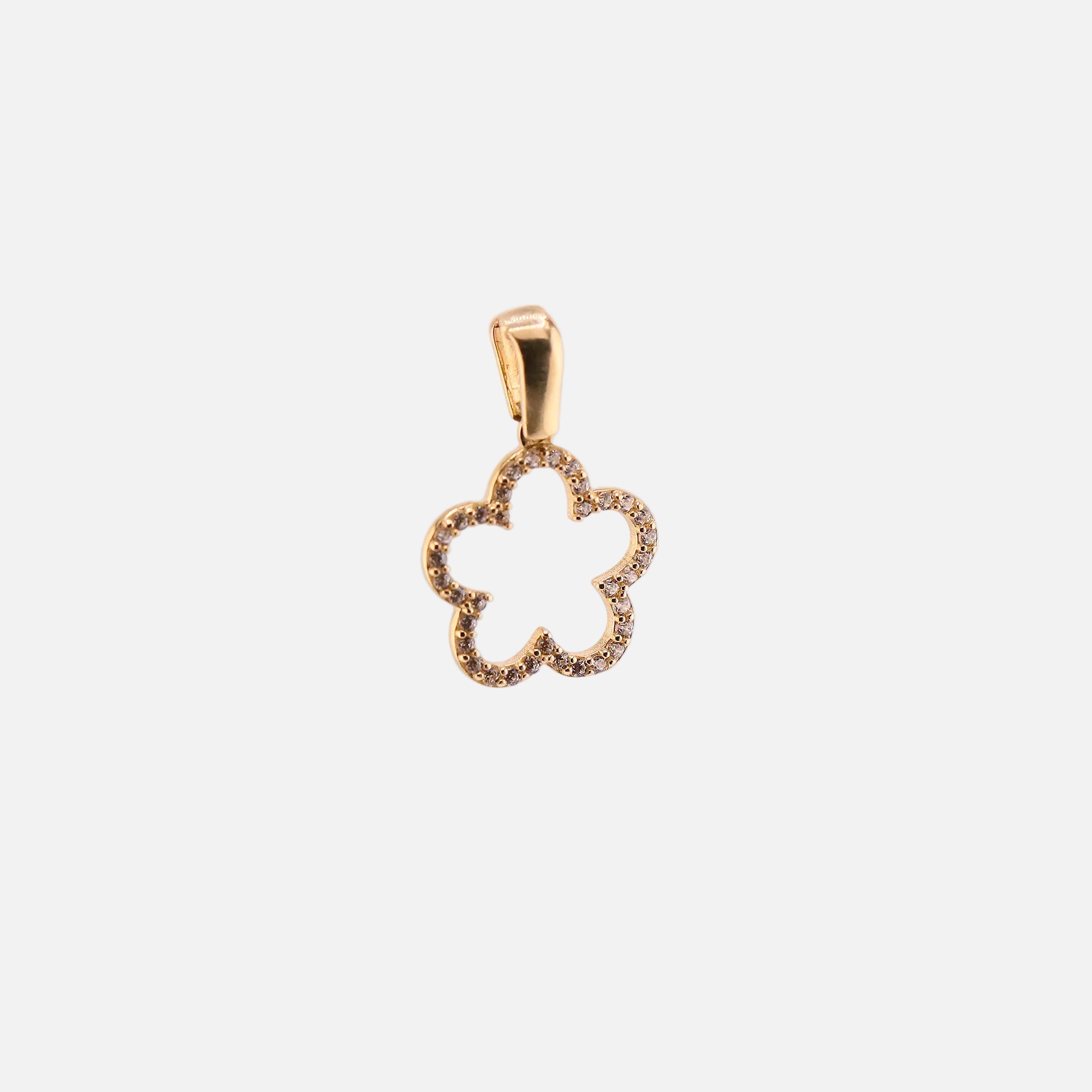 Dije Flor Silueta en Oro de 14K