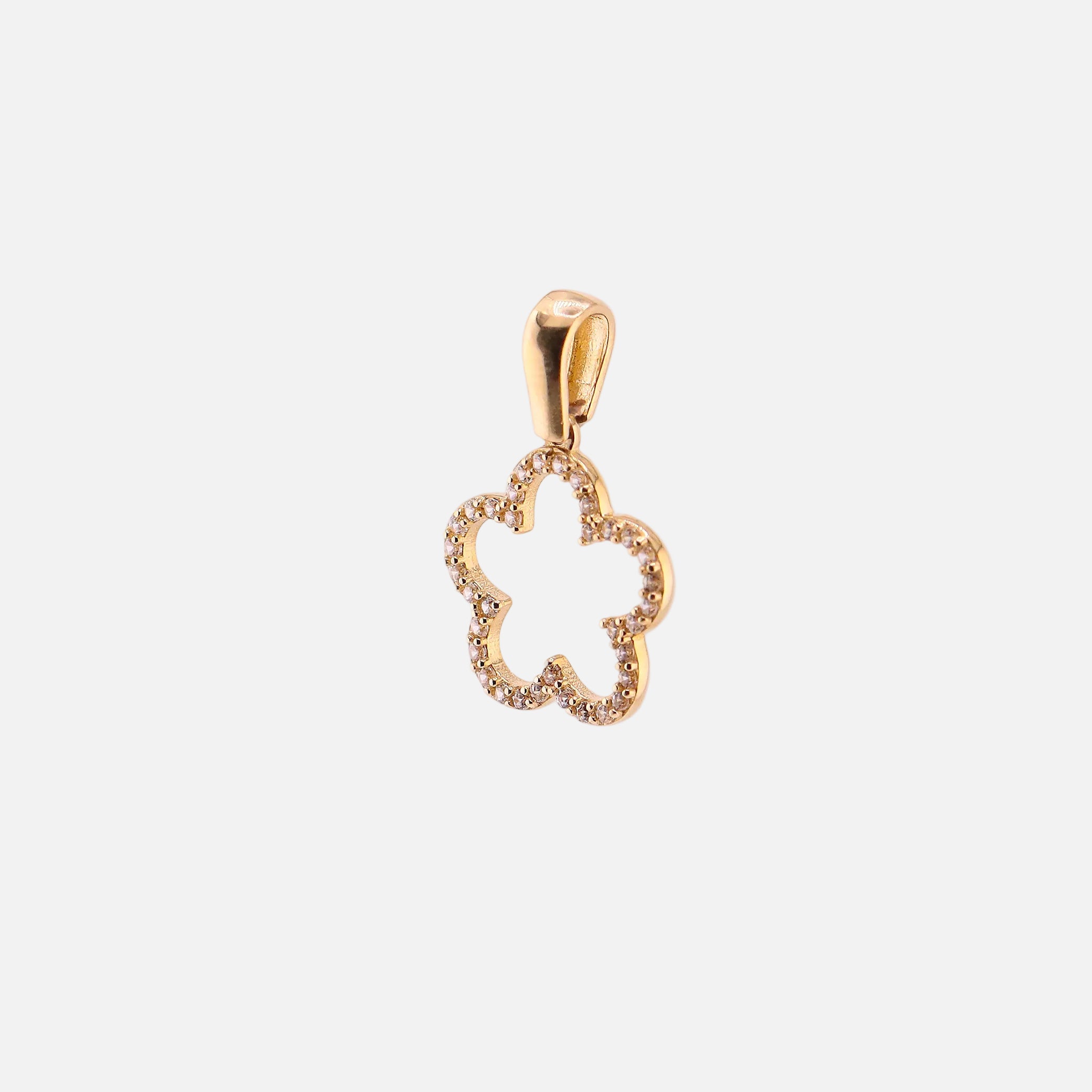 Dije Flor Silueta en Oro de 14K