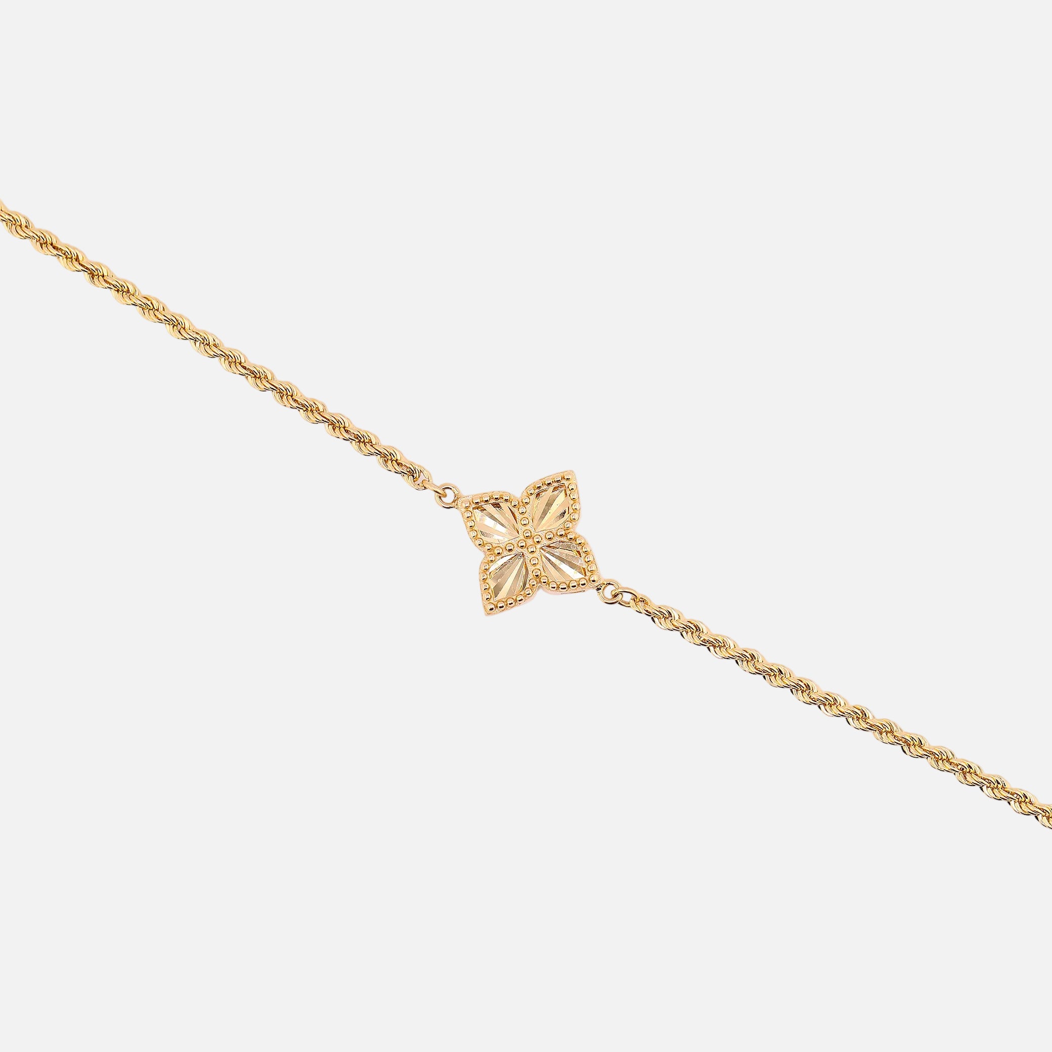 Pulso Dije Flor en Oro de 14K