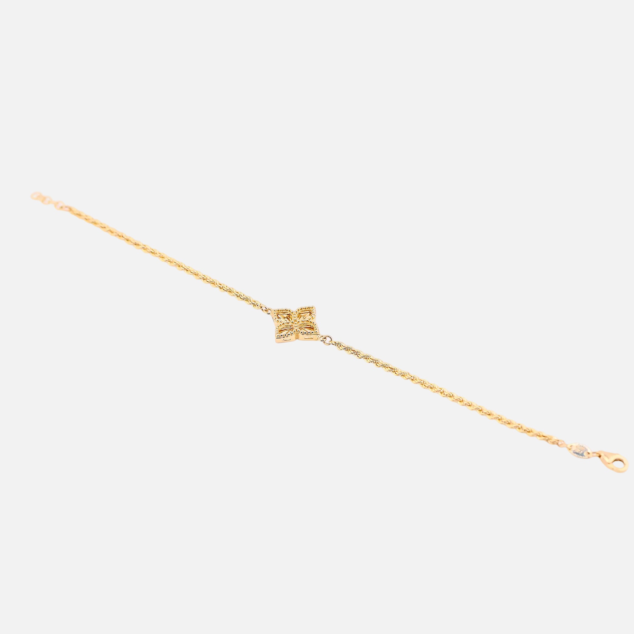 Pulso Dije Flor en Oro de 14K