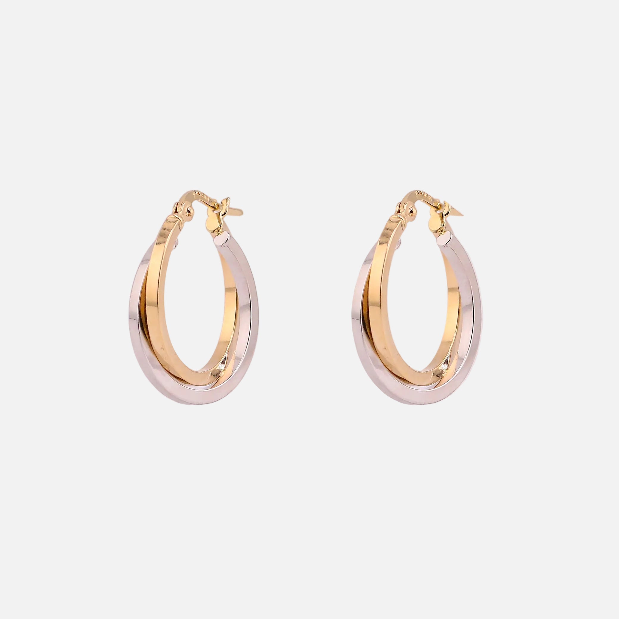 Arracadas Enlazadas Dos Tonos en Oro de 14K
