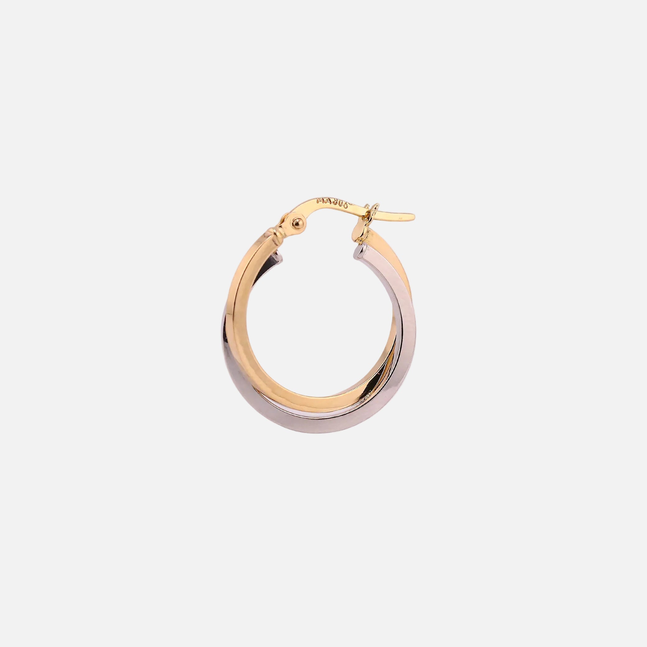 Arracadas Enlazadas Dos Tonos en Oro de 14K