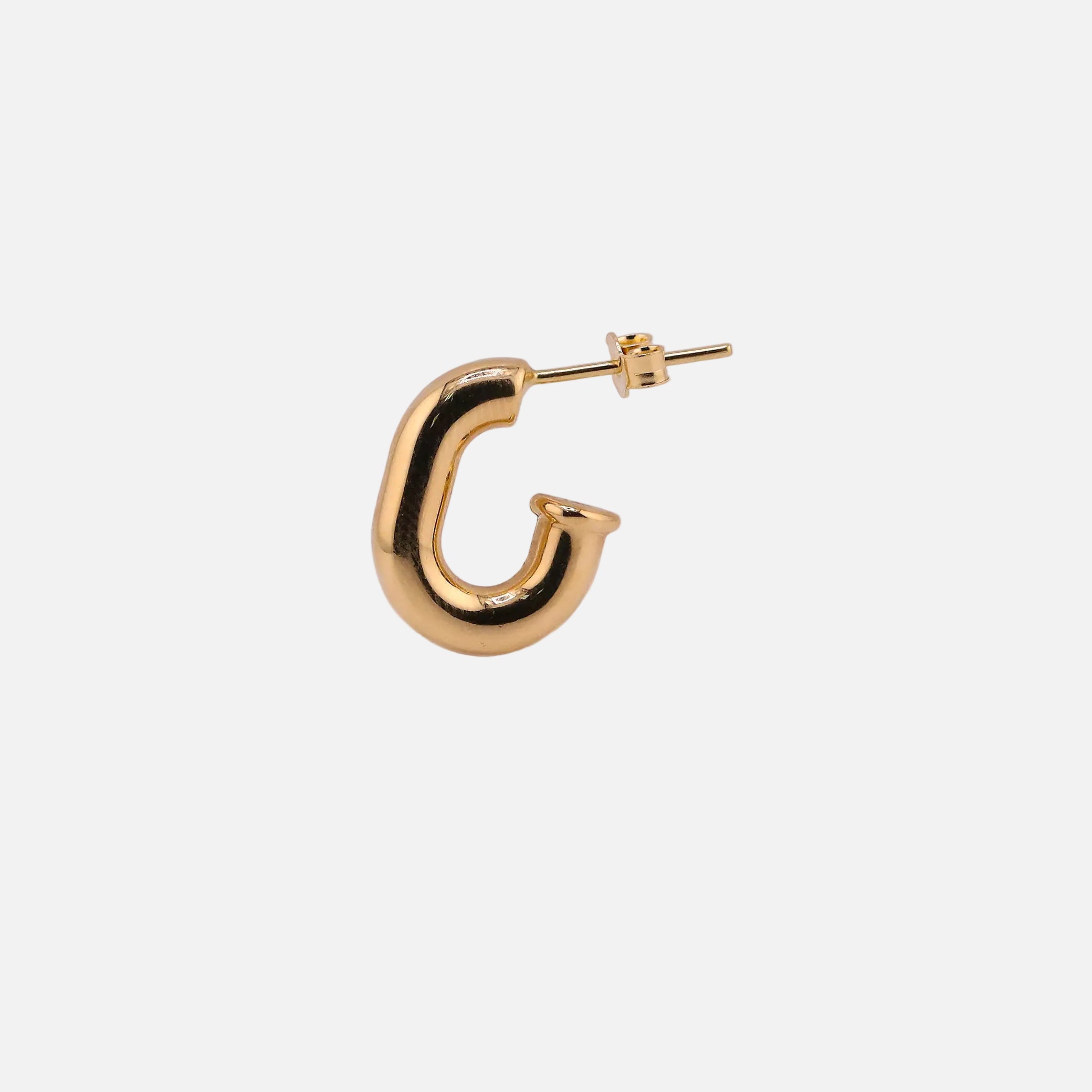 Aretes Media Arracadas en Oro de 14K