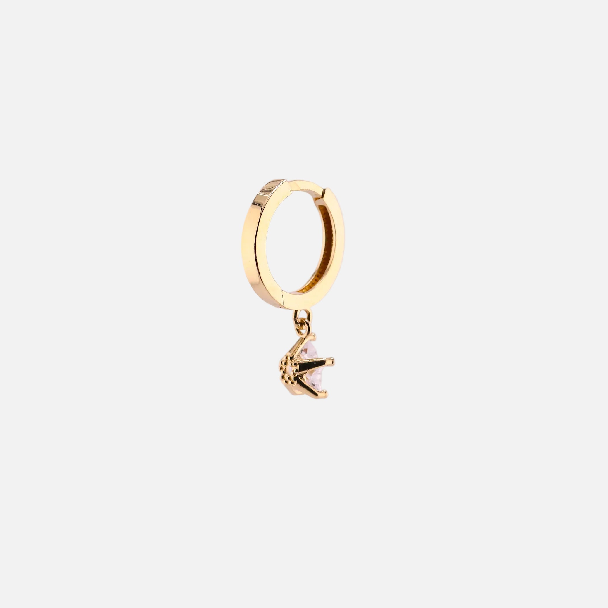Aretes Estrella Colgantes en Oro de 14K