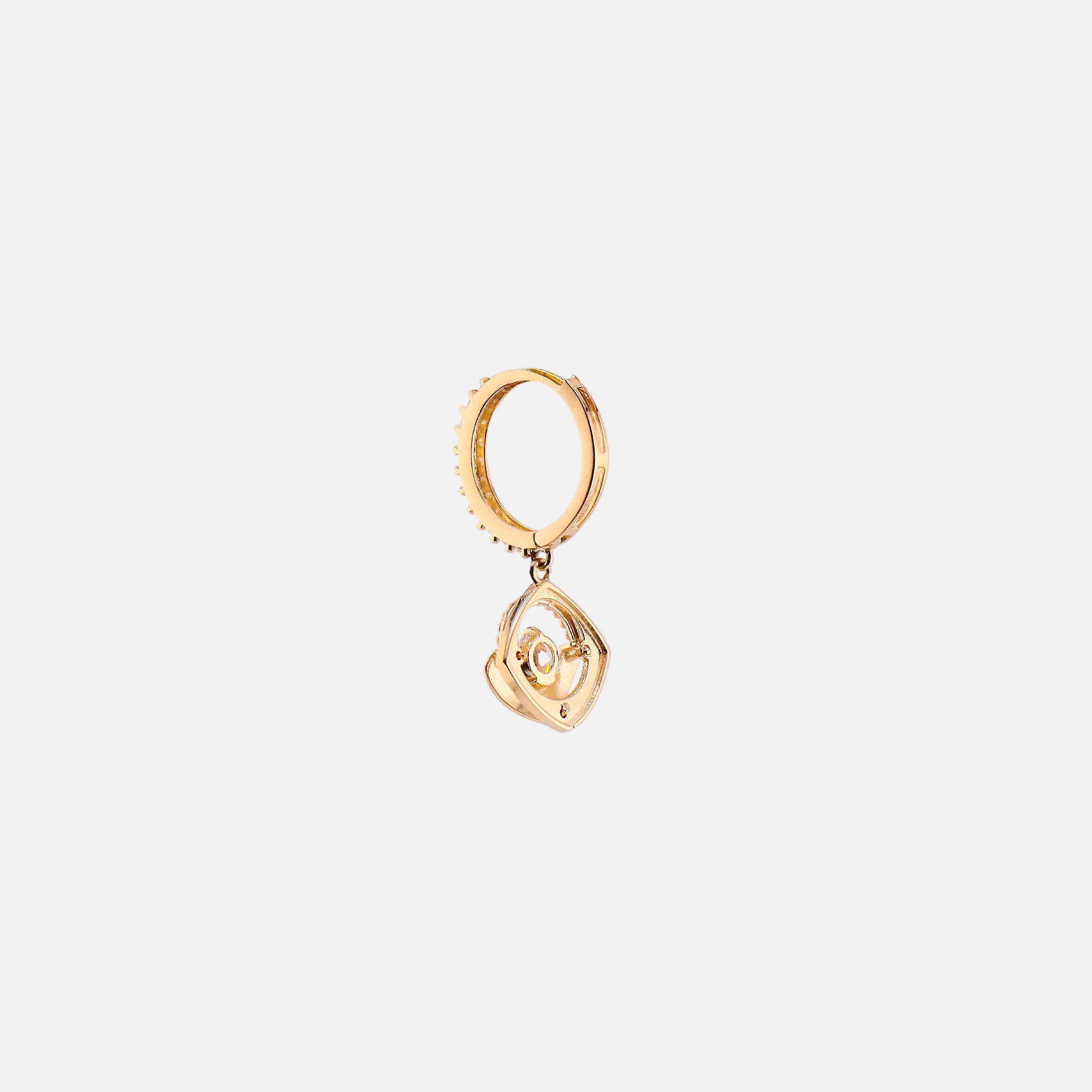 Aretes Rombo Colgantes en Oro de 14K