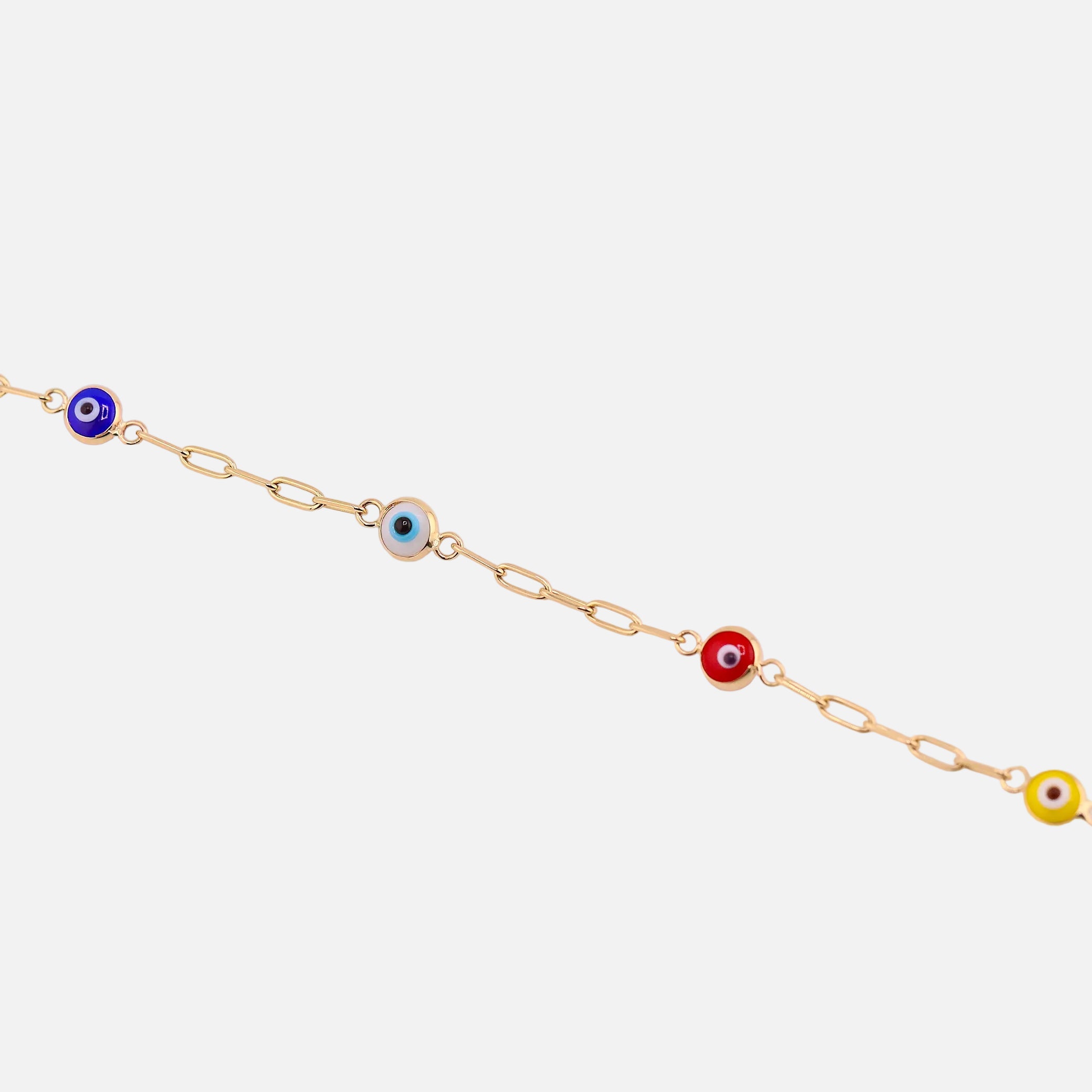 Pulsera de 5 Ojitos en Oro de 14k