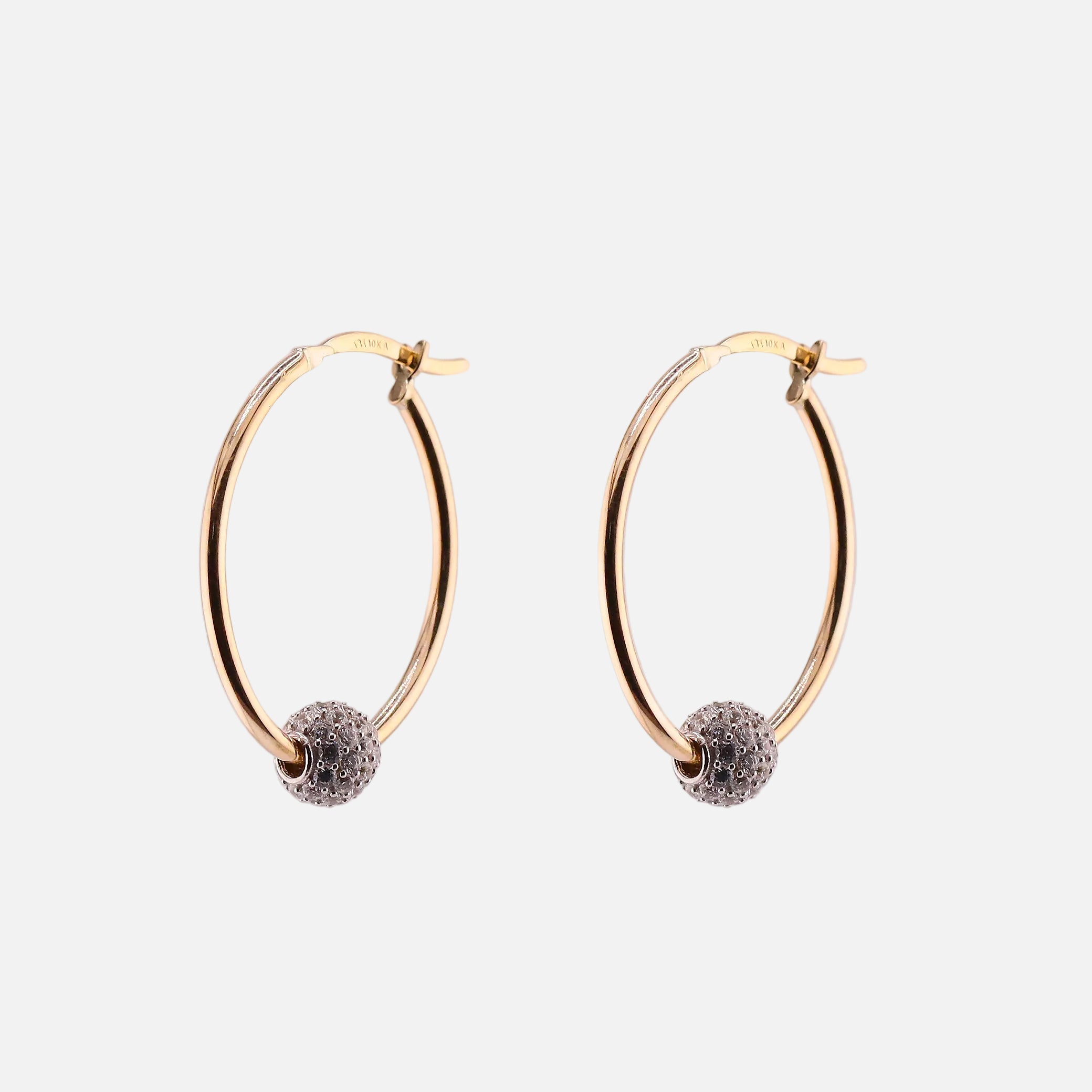 Arracadas Bola de Fuego en Oro de 10K